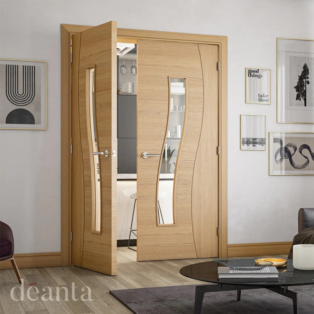 Cadiz Glazed Interior Oak Door