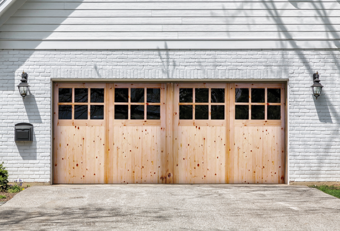 Garage redwood door