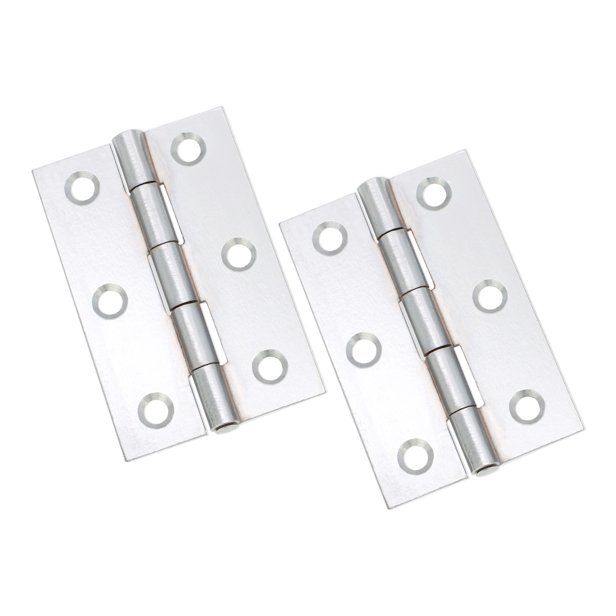 NON CE Mild Steel Butt Hinges - Polished Chrome