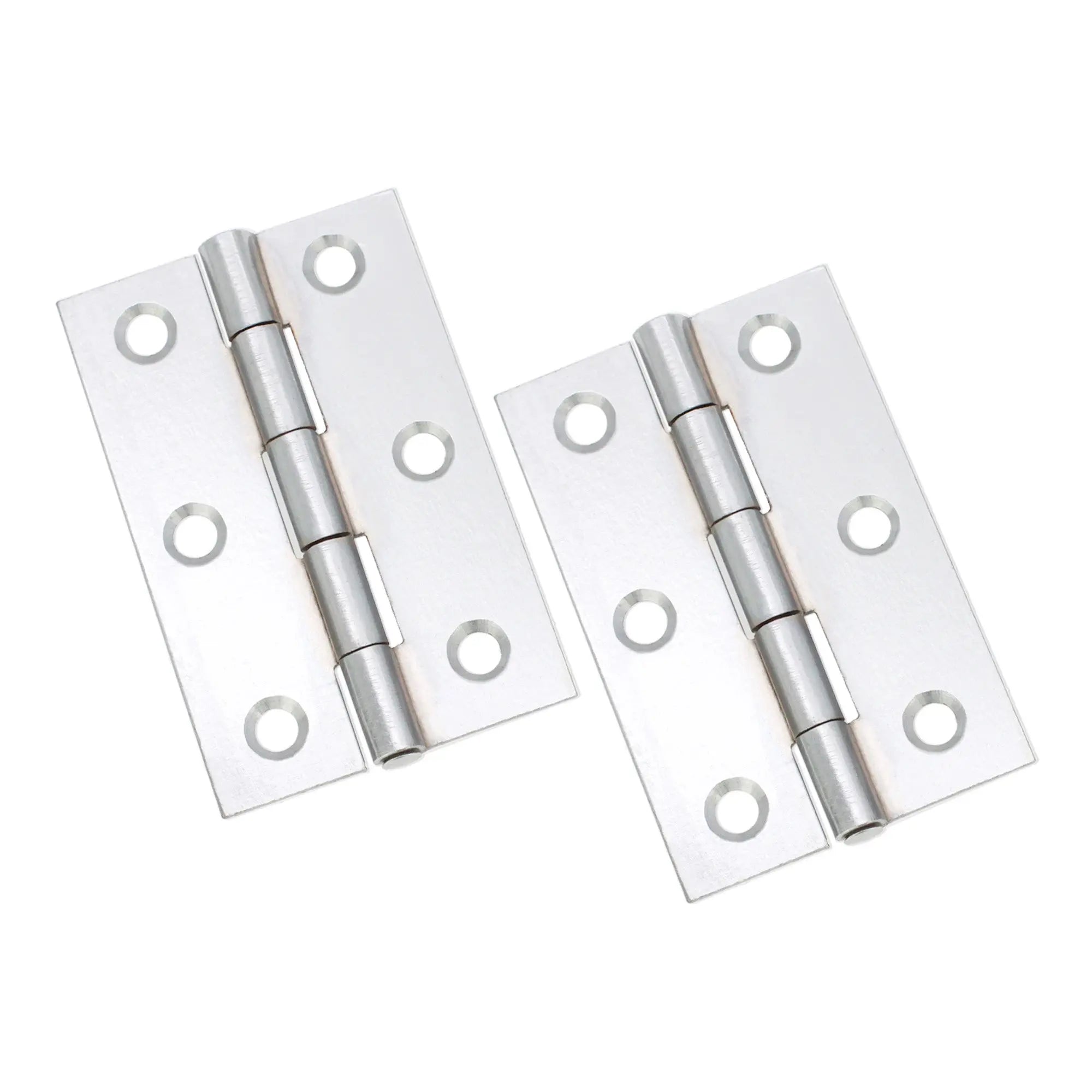 NON CE Mild Steel Butt Hinges - Polished Chrome Spira