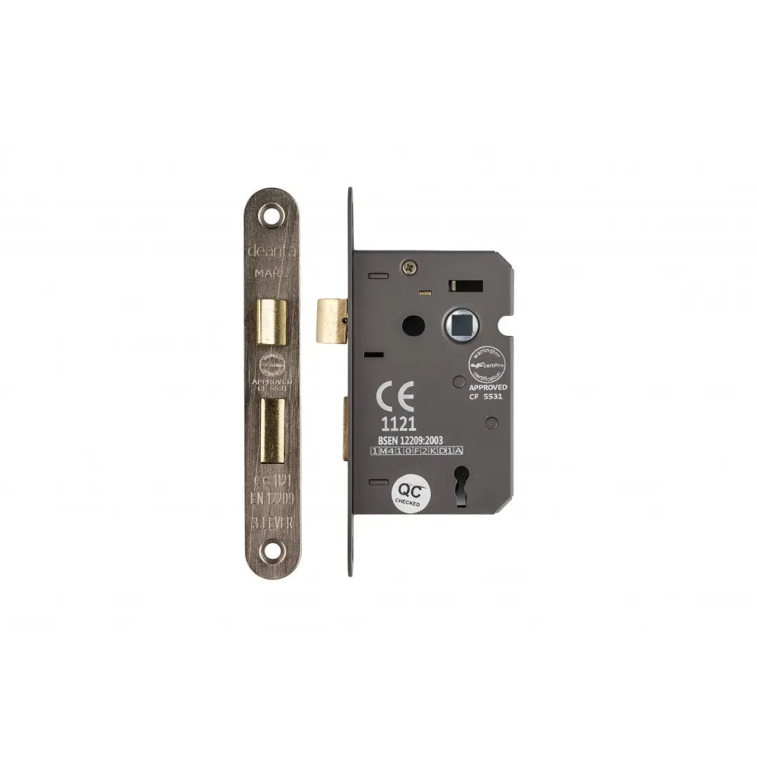 3 Lever Mortice Sash Lock Satin Nickel