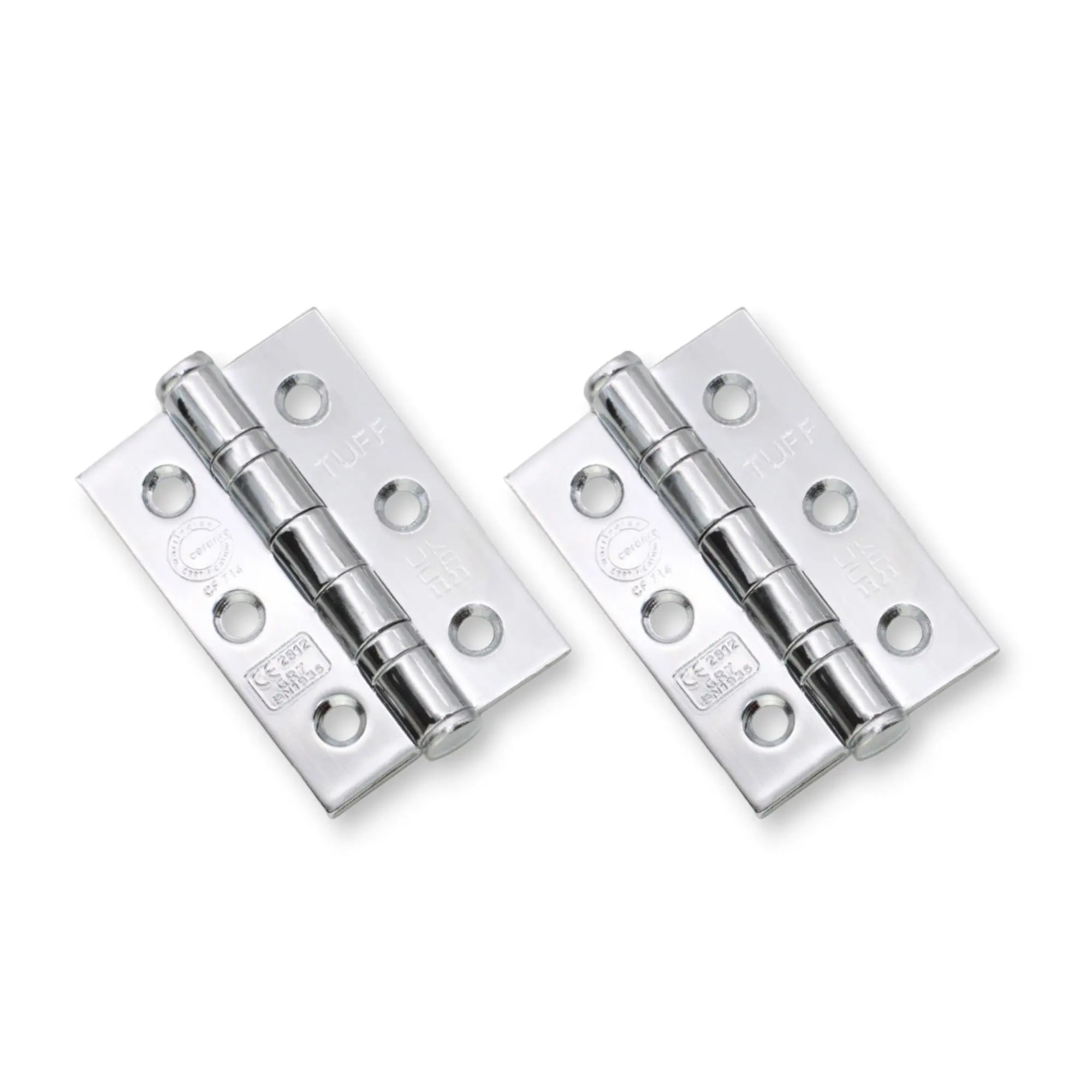 CE7 Mild Steel BB Butt Hinge - Polished Chrome Spira