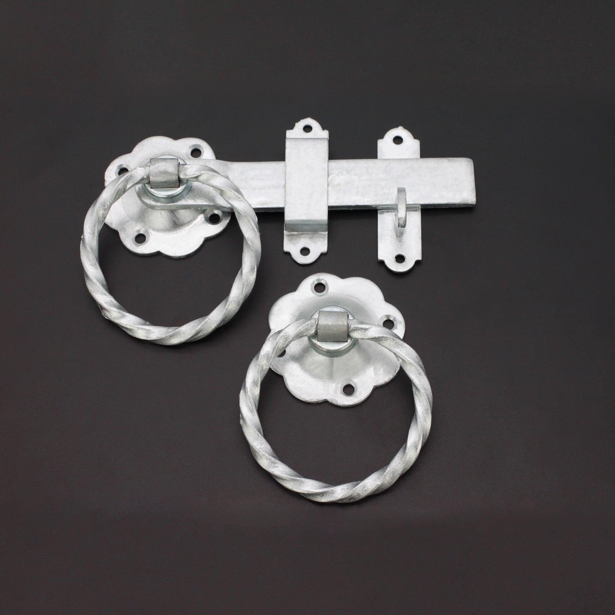 Ring Gate Latch - Twisted Zinc