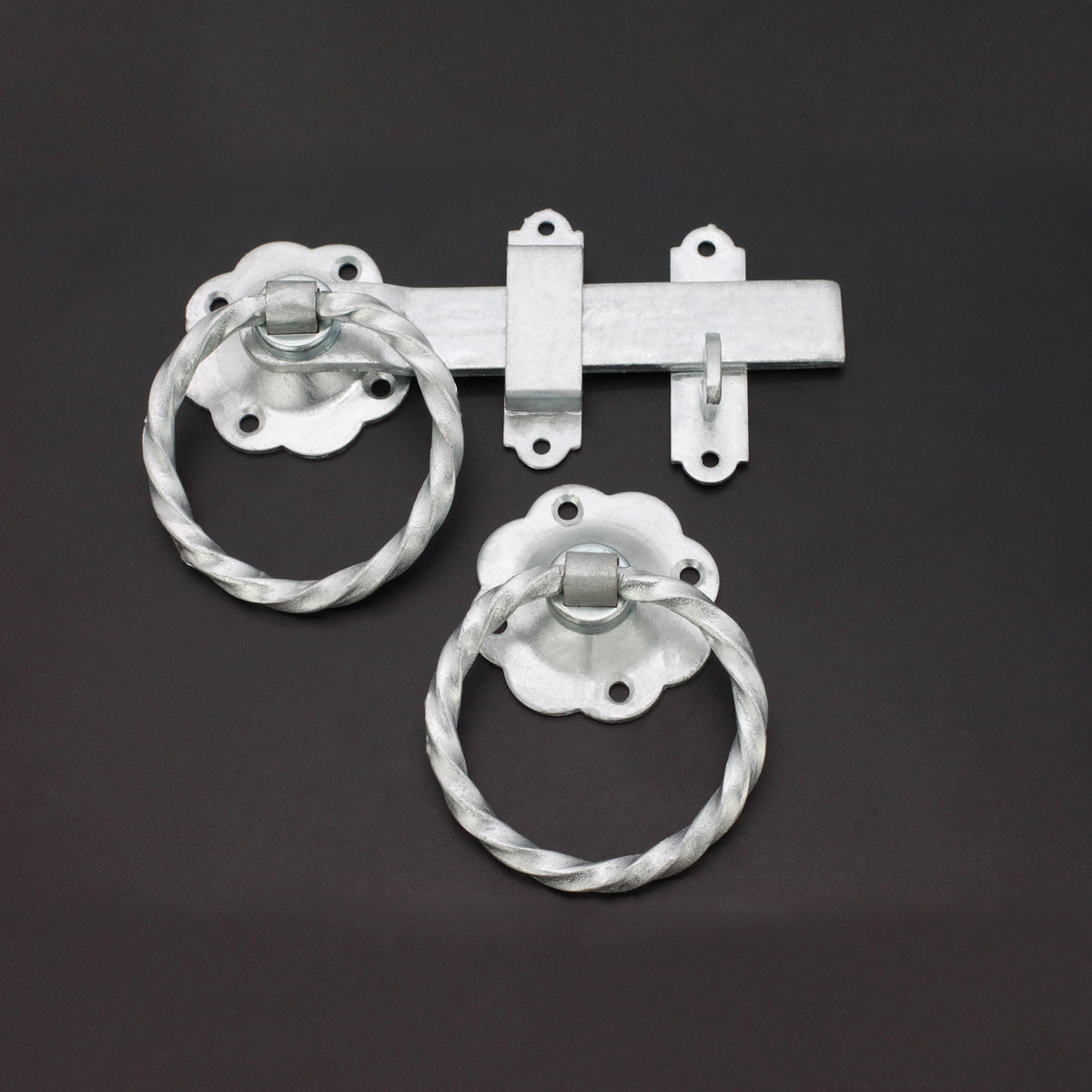 Ring Gate Latch - Twisted Zinc