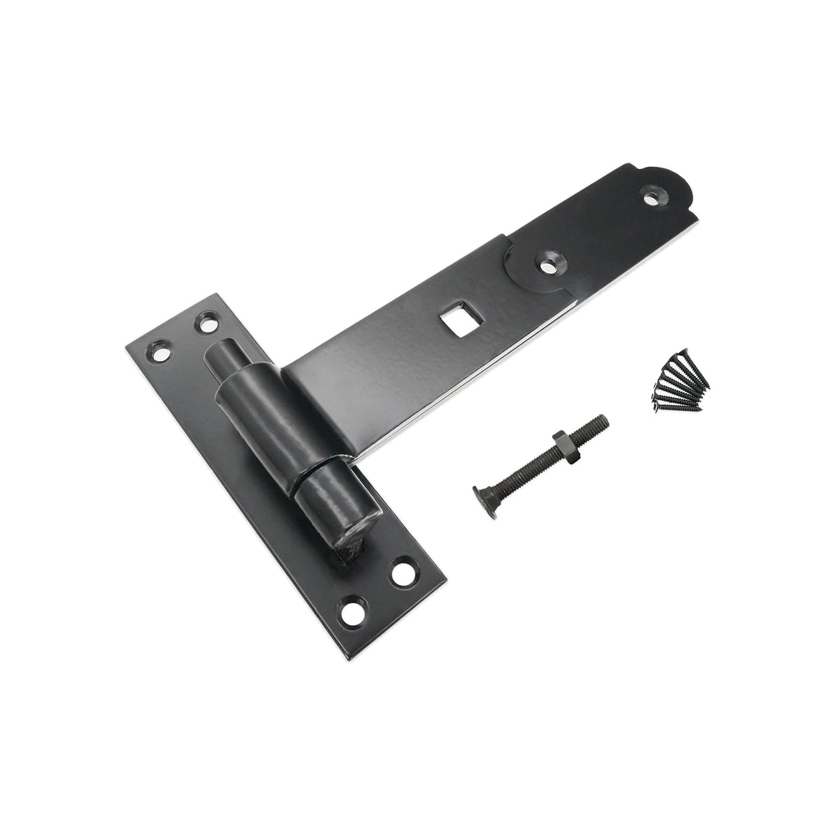 Hook and Band Hinge - Straight 8" - 200mm Black