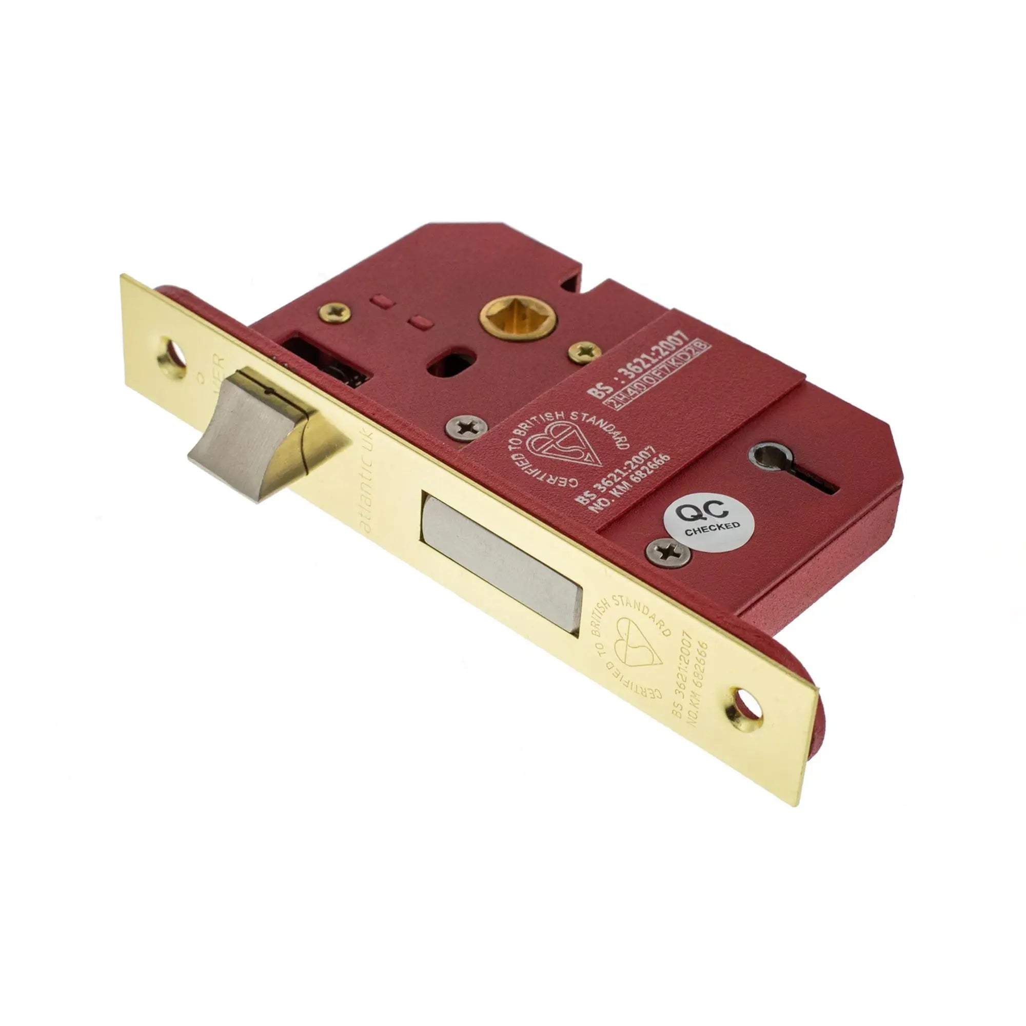 5 Lever BS3621 Sash Lock - 63mm Electro Brass Spira