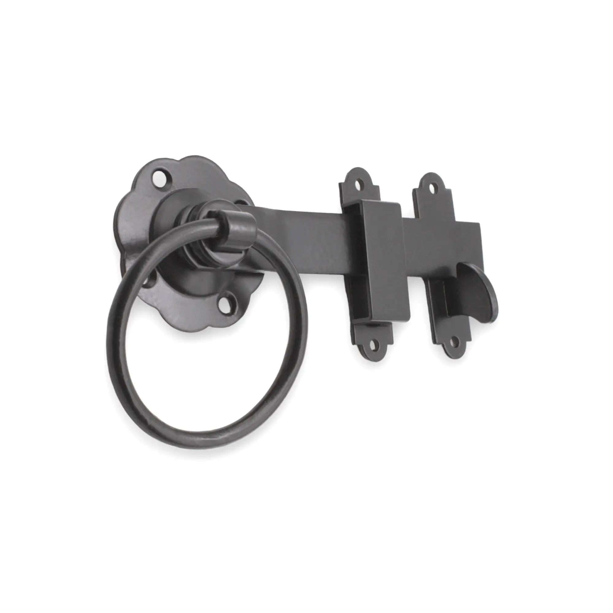 Ring Gate Latch - Plain Black Spira