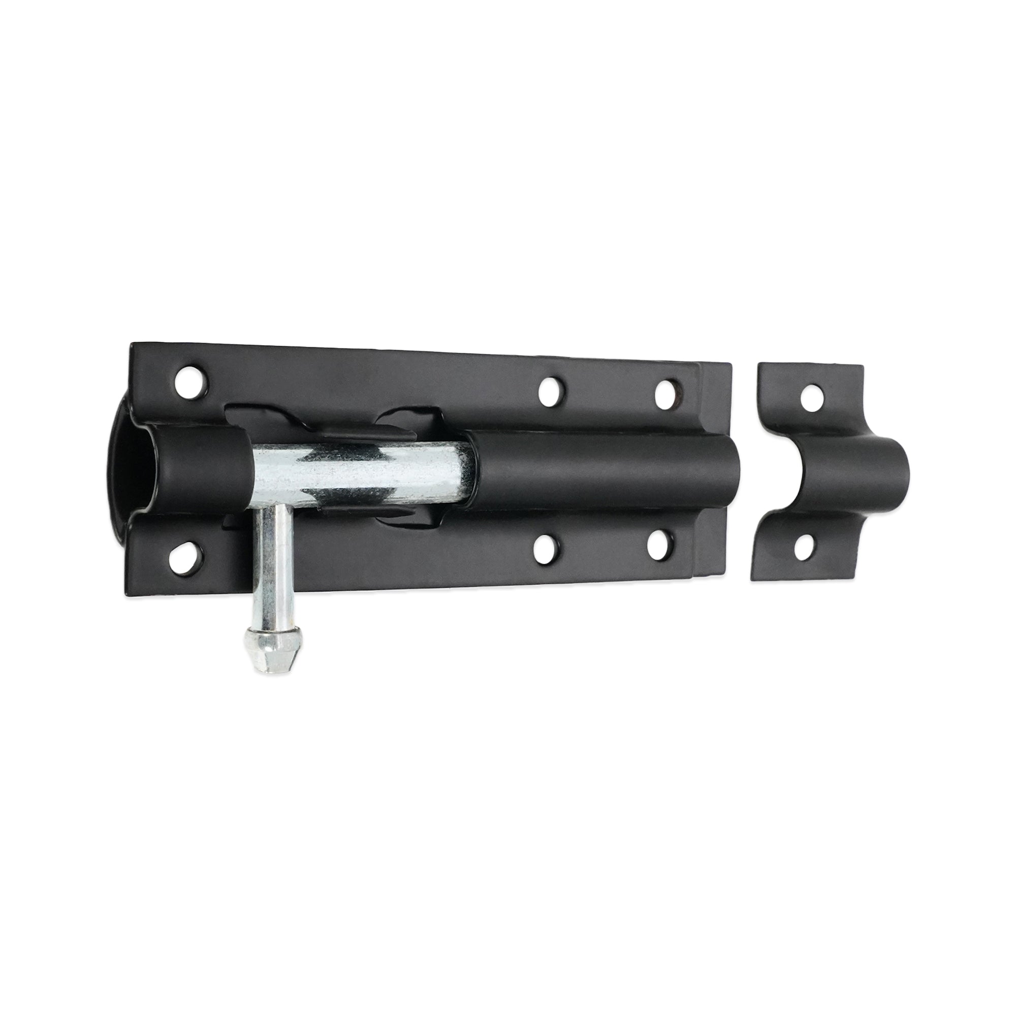 Iron Barrel Bolt - Straight 4" Black