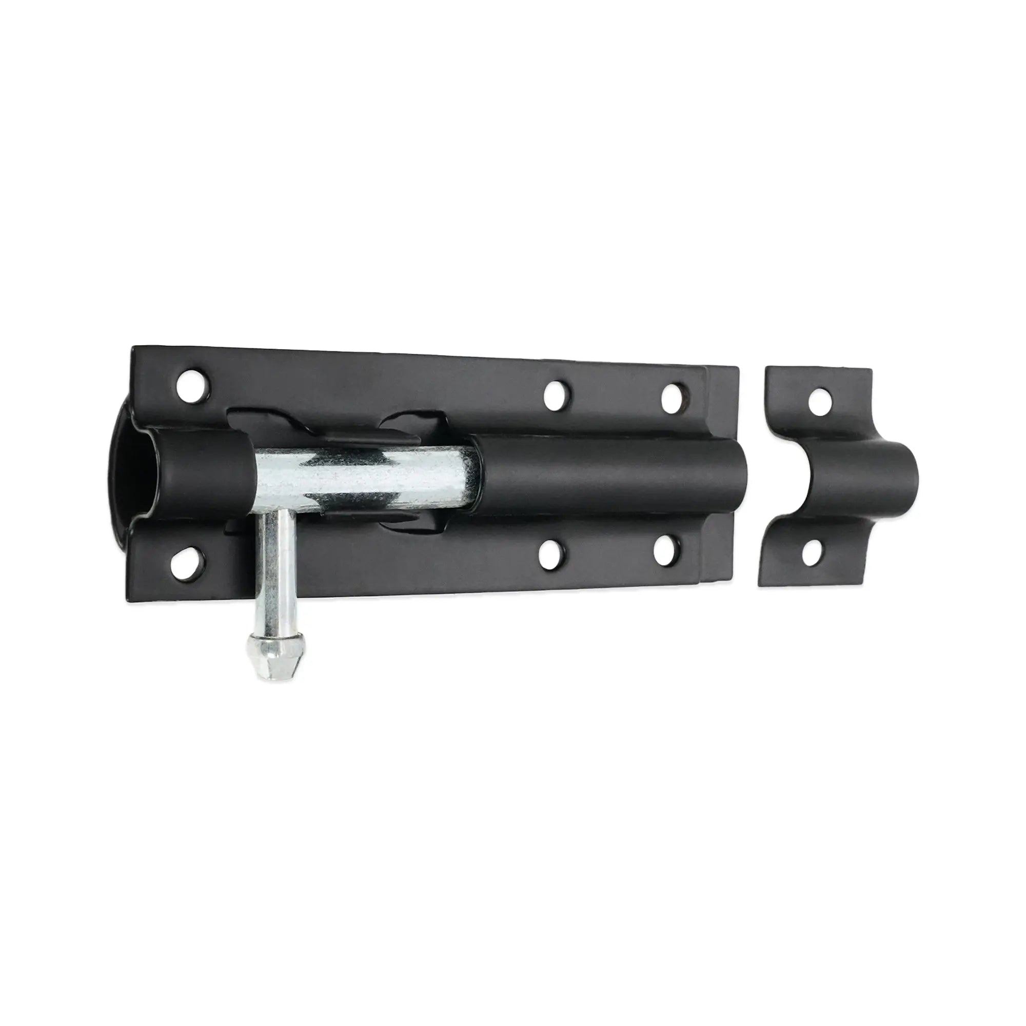 Iron Barrel Bolt - Straight 4" Black Spira