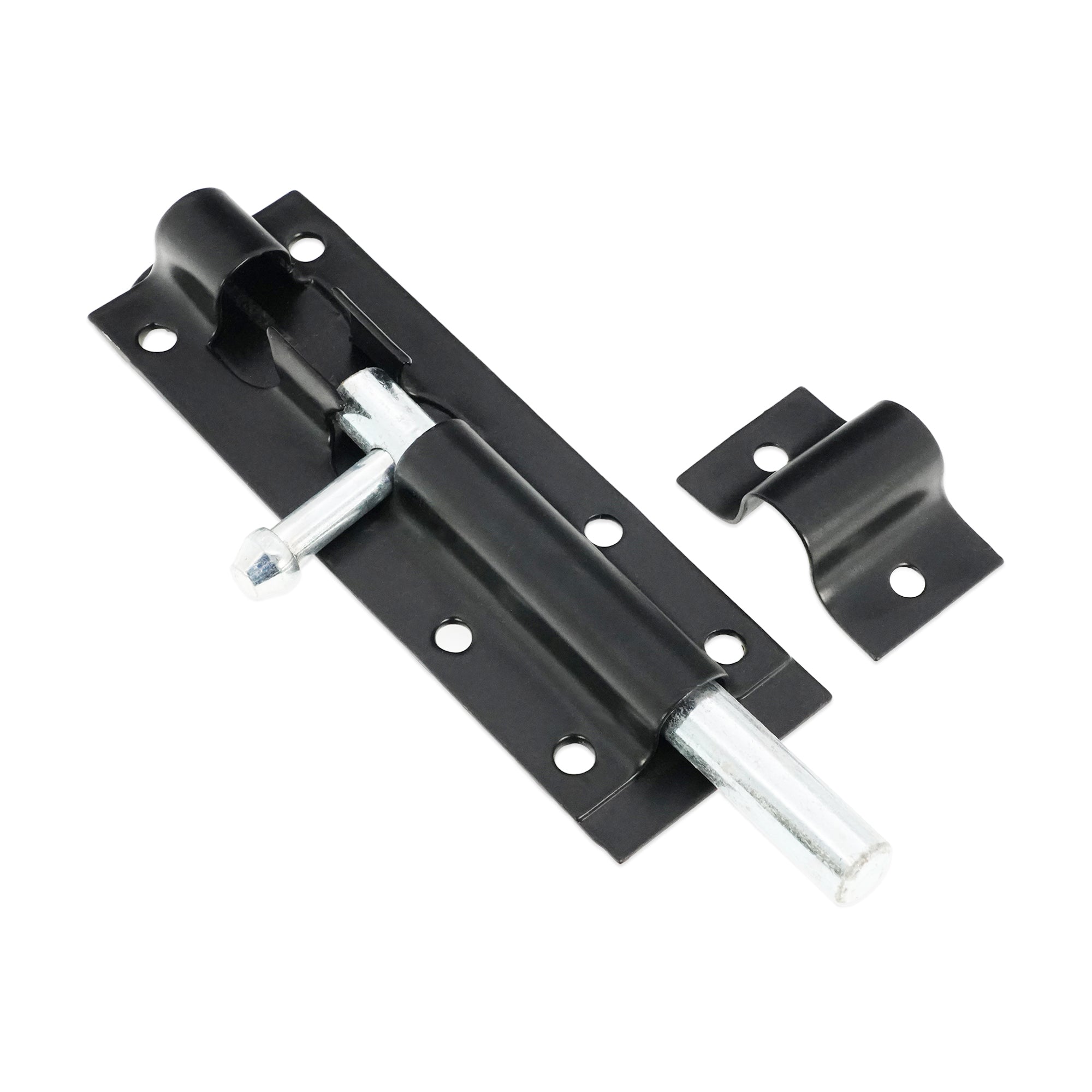 Iron Barrel Bolt - Straight 4" Black