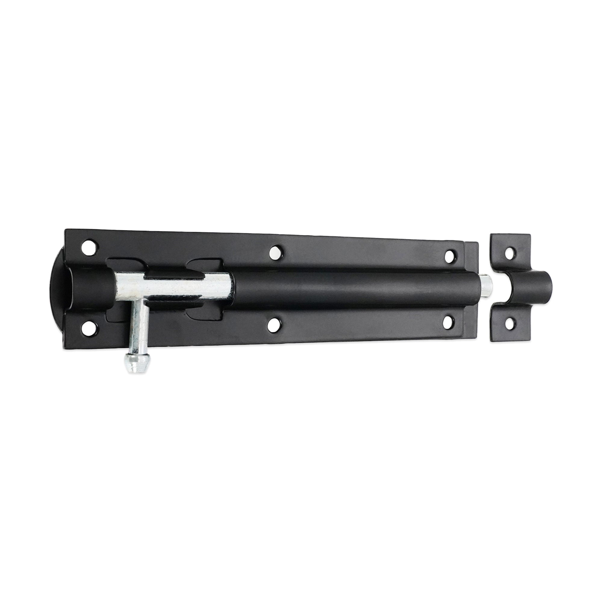 Iron Barrel Bolt - Straight 6" Black