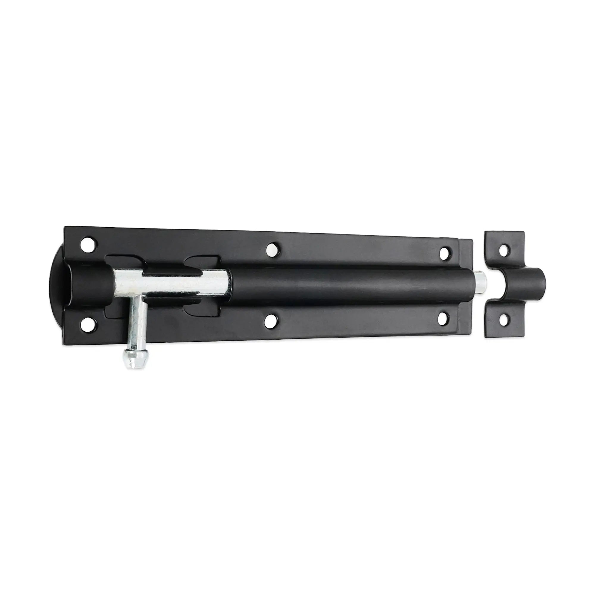 Iron Barrel Bolt - Straight 6" Black Spira