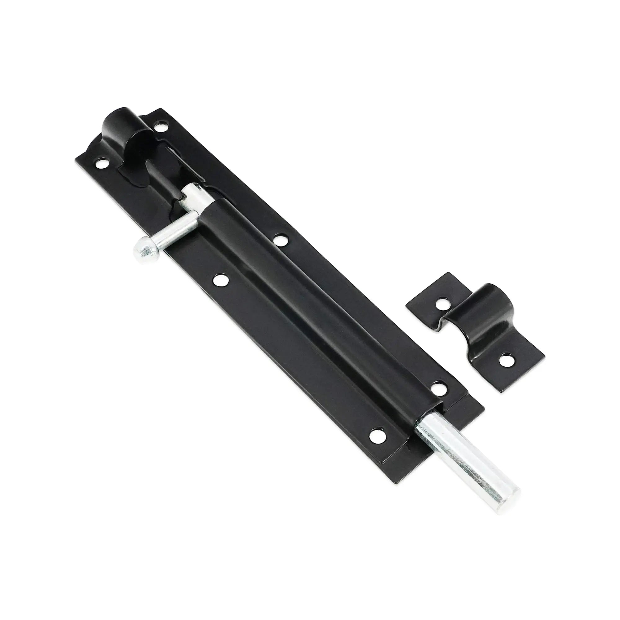 Iron Barrel Bolt - Straight 6" Black Spira