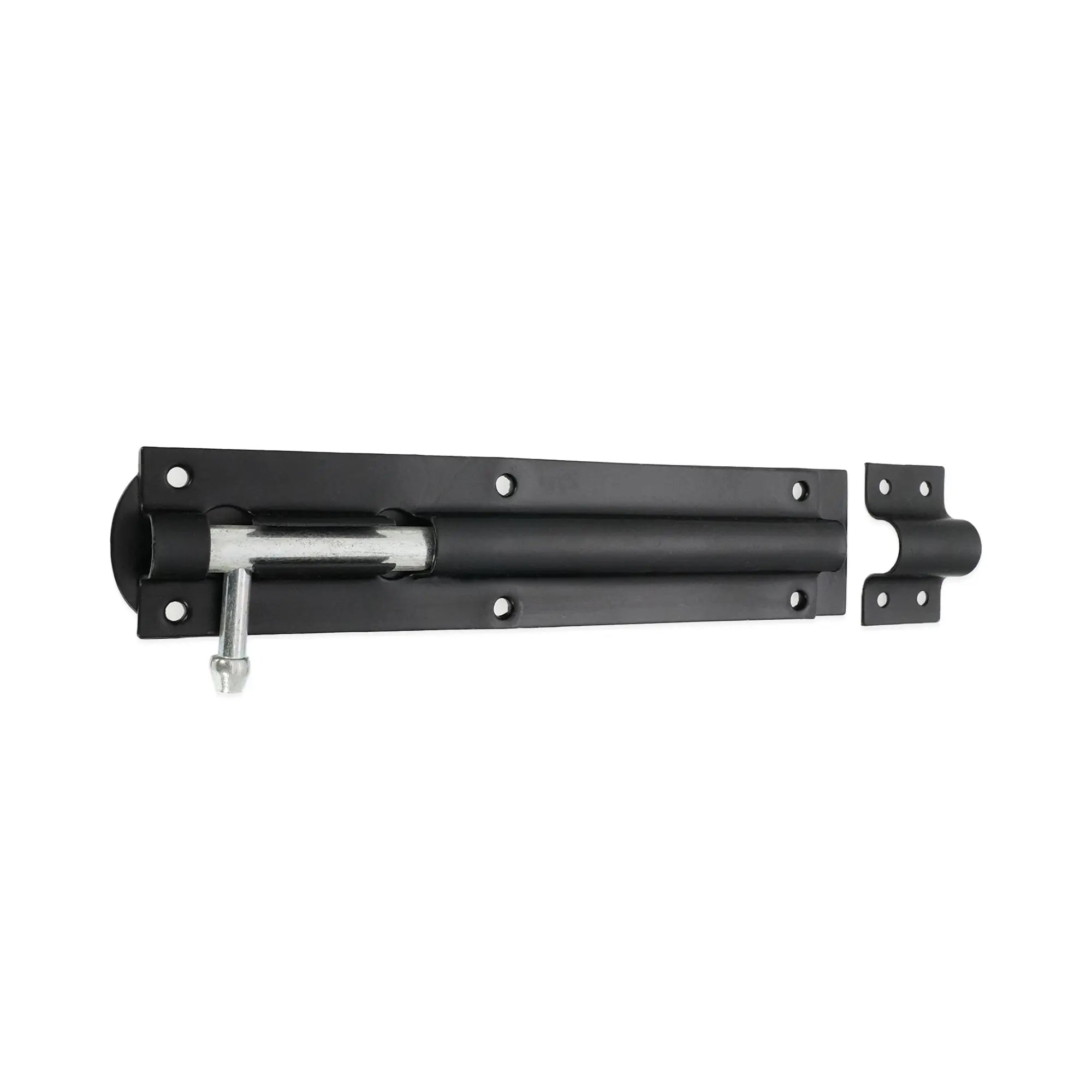 Iron Barrel Bolt - Straight 8" Black Spira