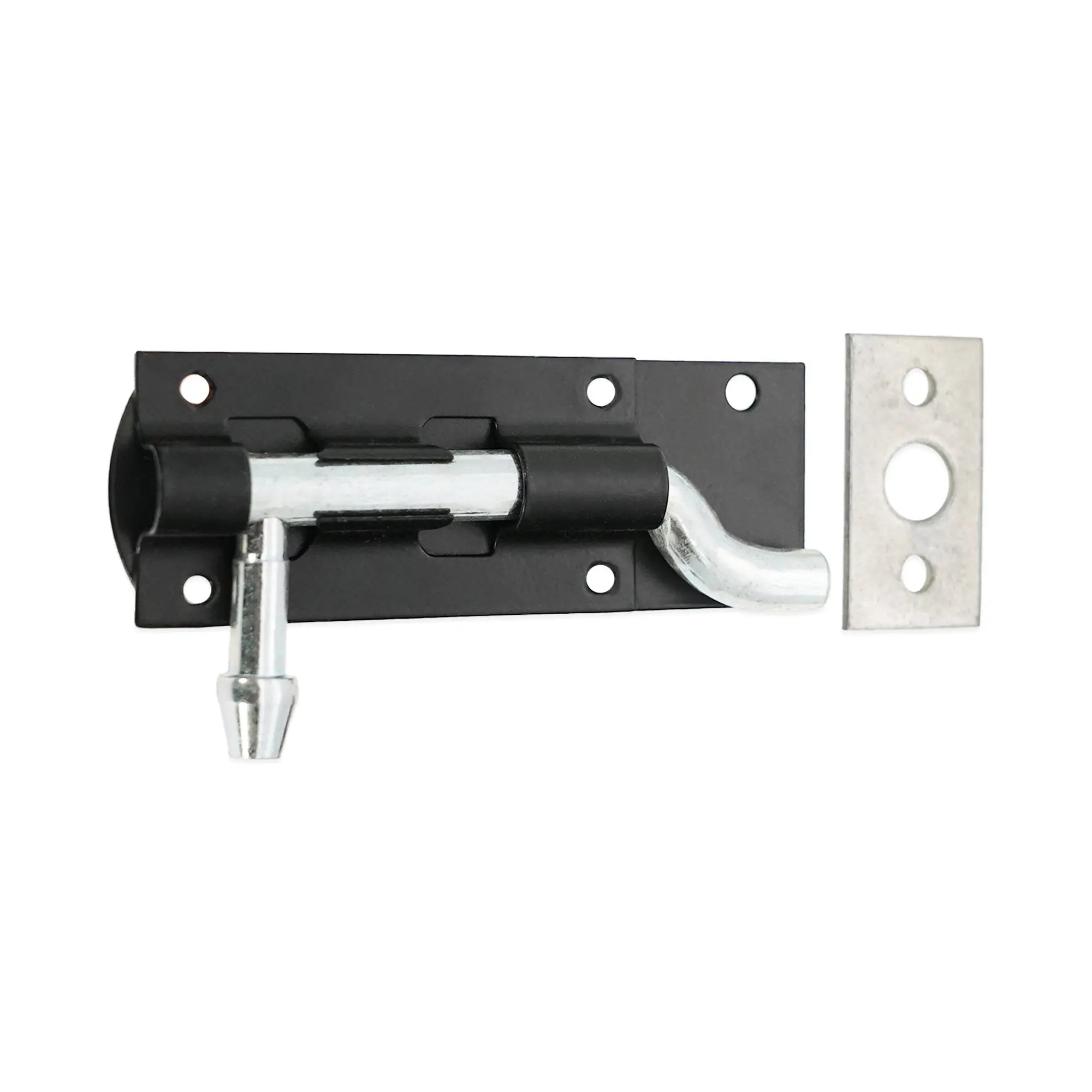 Iron Barrel Bolt - Necked 4" Black Spira