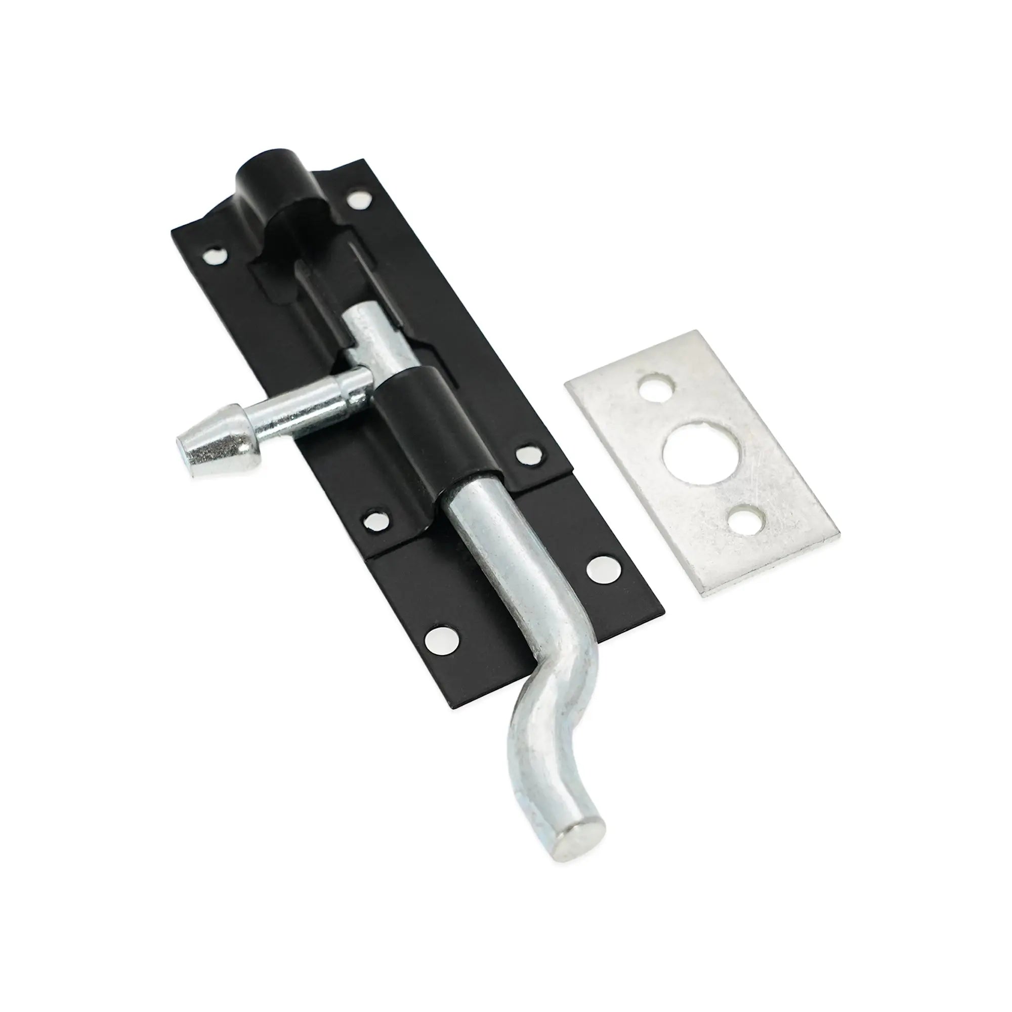 Iron Barrel Bolt - Necked 4" Black Spira