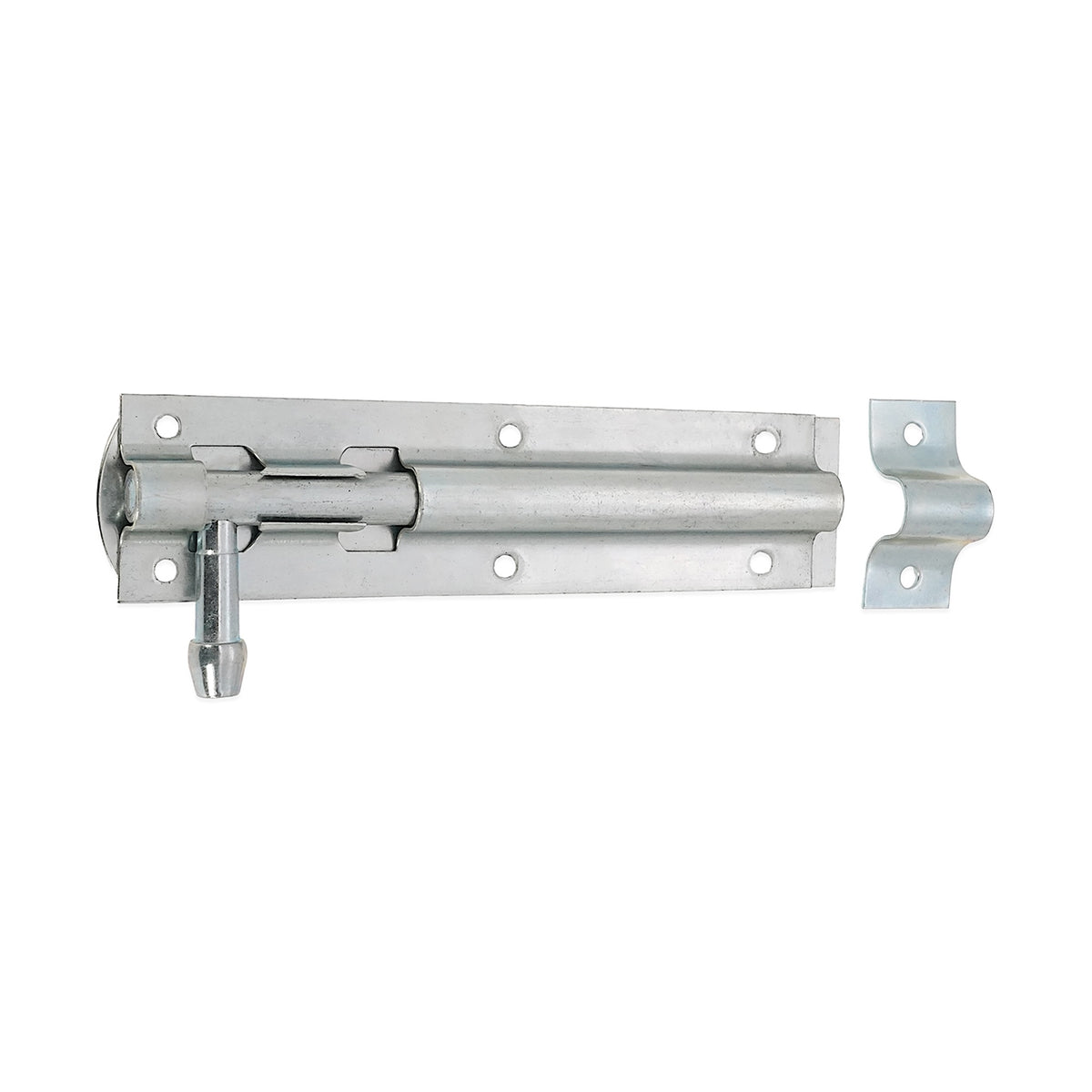Iron Barrel Bolt - Straight 6" Zinc