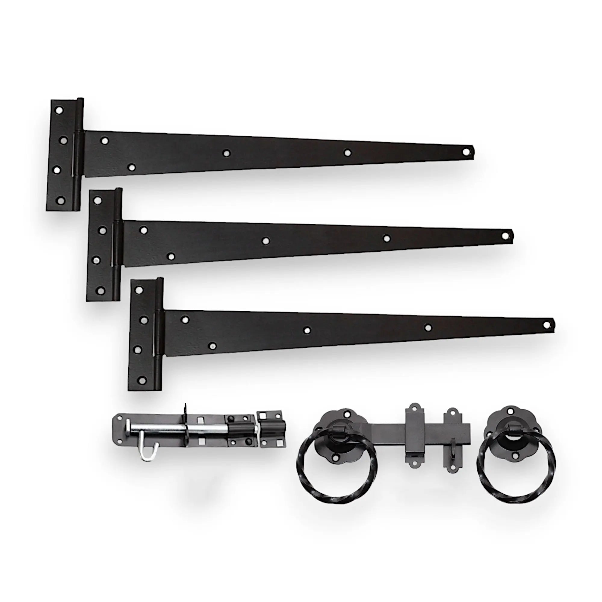 18" 450mm Twist Ring Gate Ironmongery Kit Black Spira