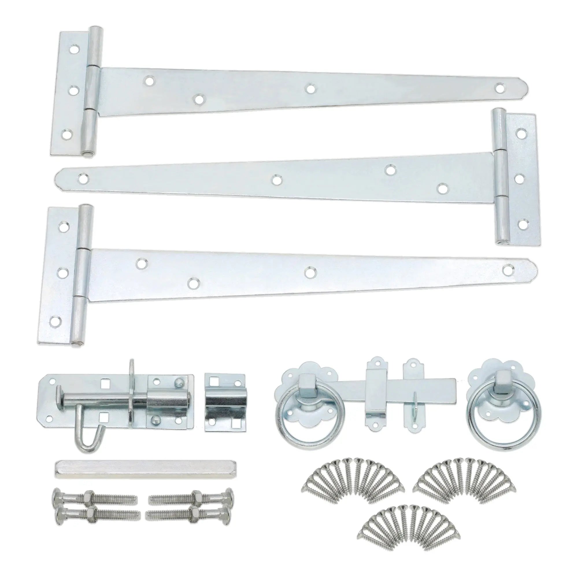 10" 250mm Plain Ring Gate Ironmongery Kit Zinc Spira