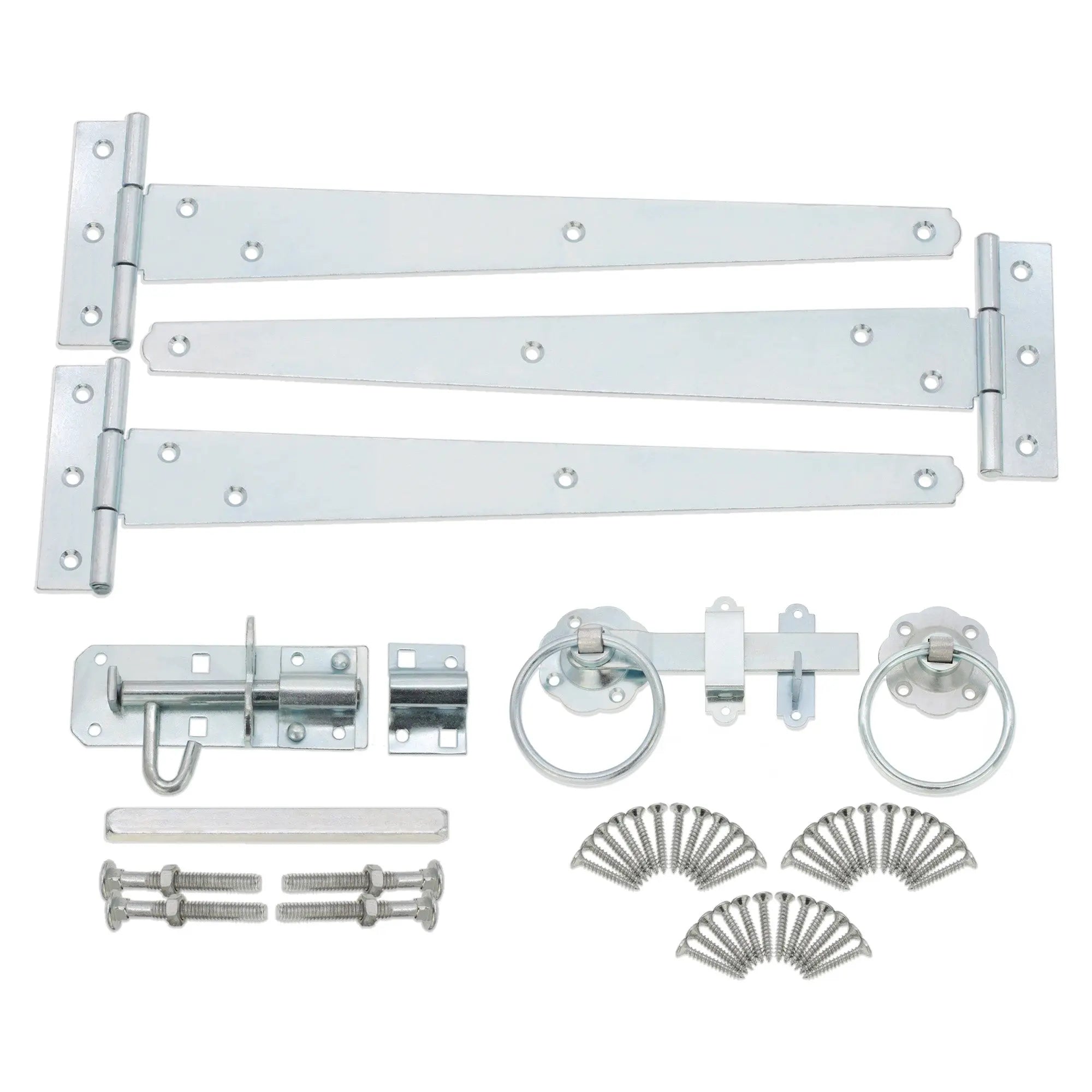 12" 300mm Plain Ring Gate Ironmongery Kit Zinc Spira