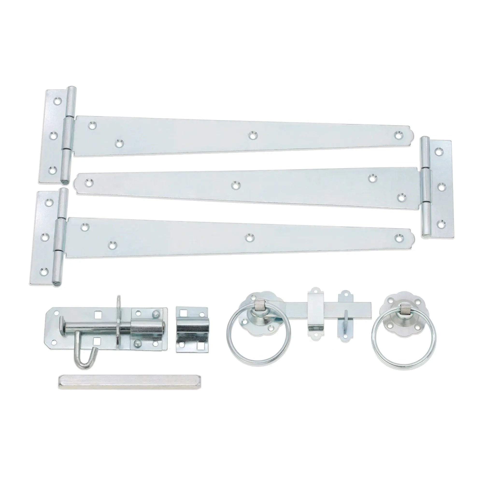 12" 300mm Plain Ring Gate Ironmongery Kit Zinc Spira