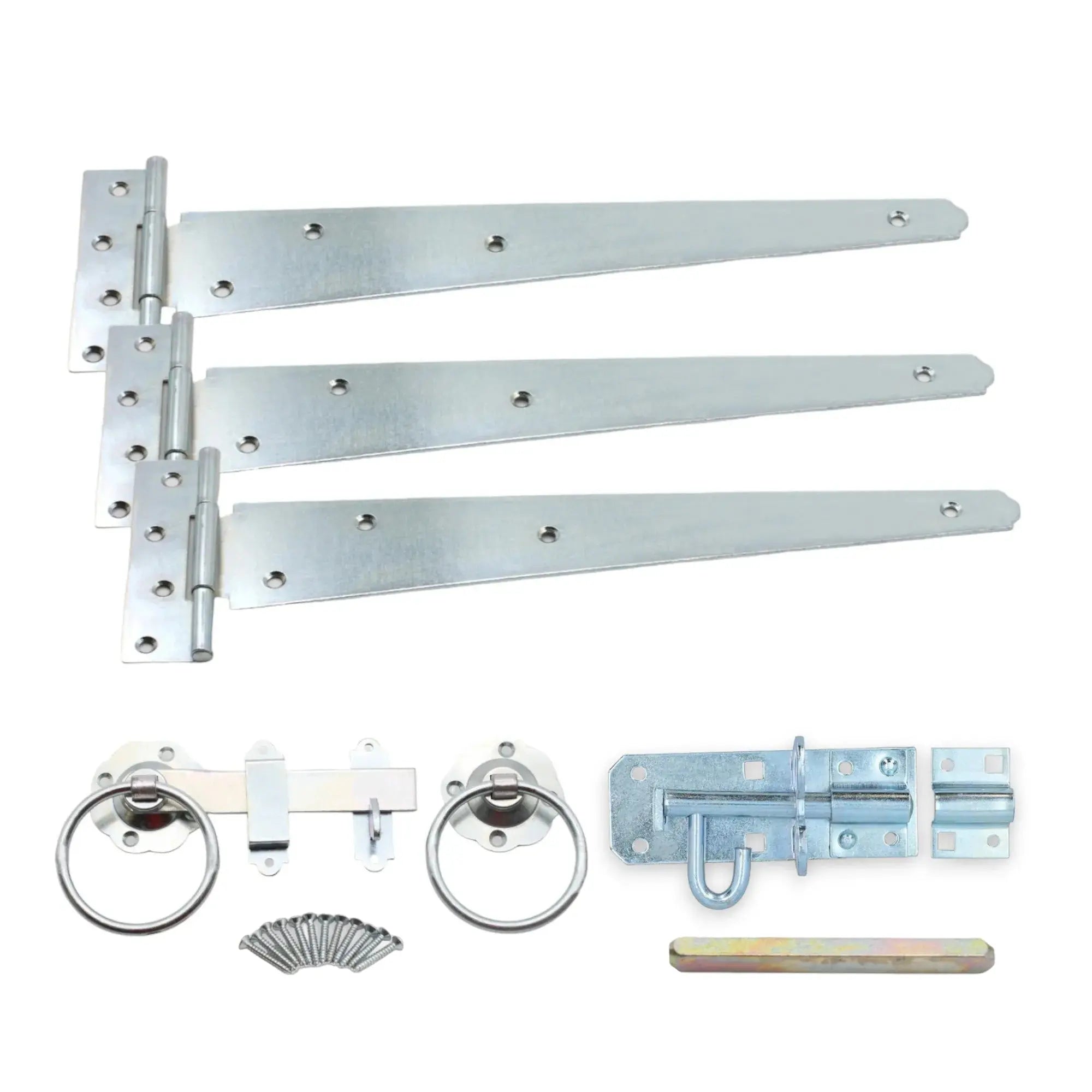 14" 350mm Plain Ring Gate Ironmongery Kit Zinc Spira