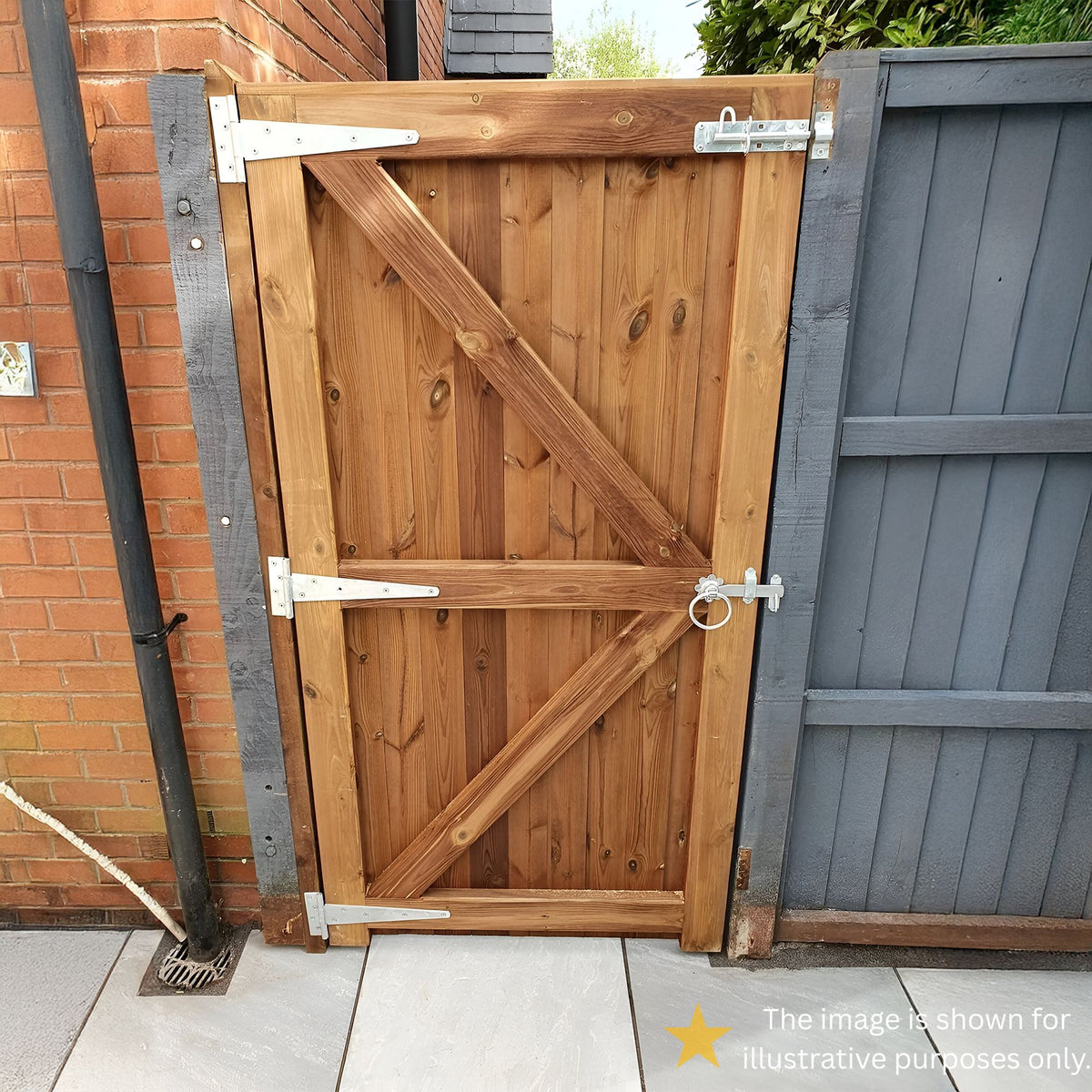 18" 450mm Plain Ring Gate Ironmongery Kit Zinc