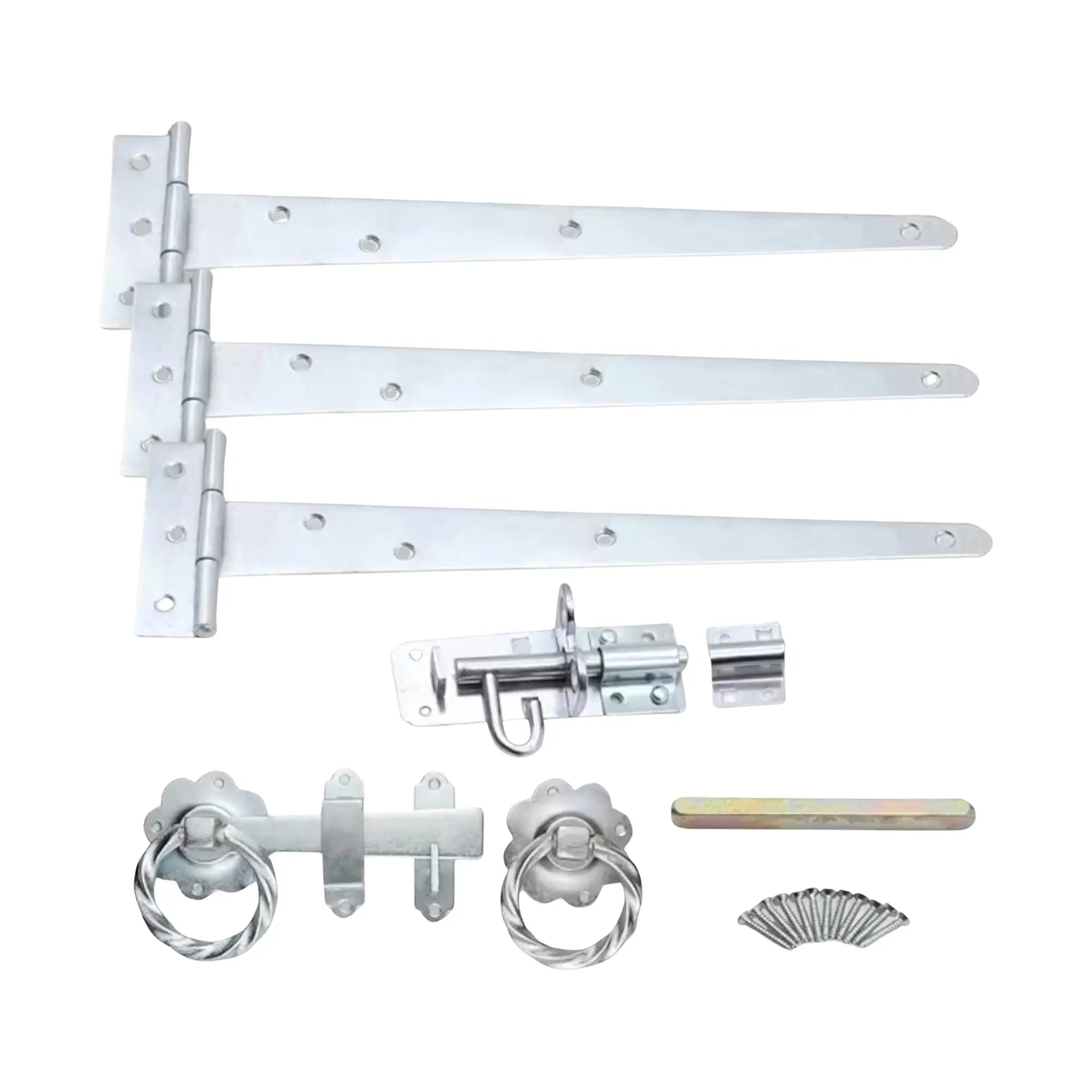 10" 250mm Twist Ring Gate Ironmongery Kit Zinc Spira