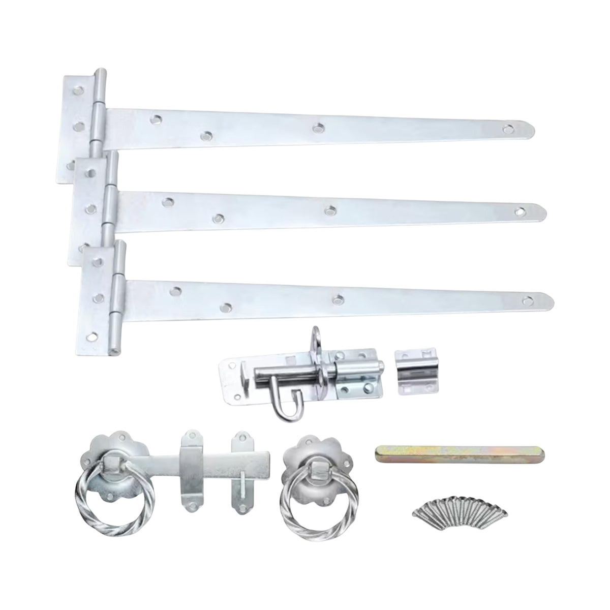 10" 250mm Twist Ring Gate Ironmongery Kit Zinc