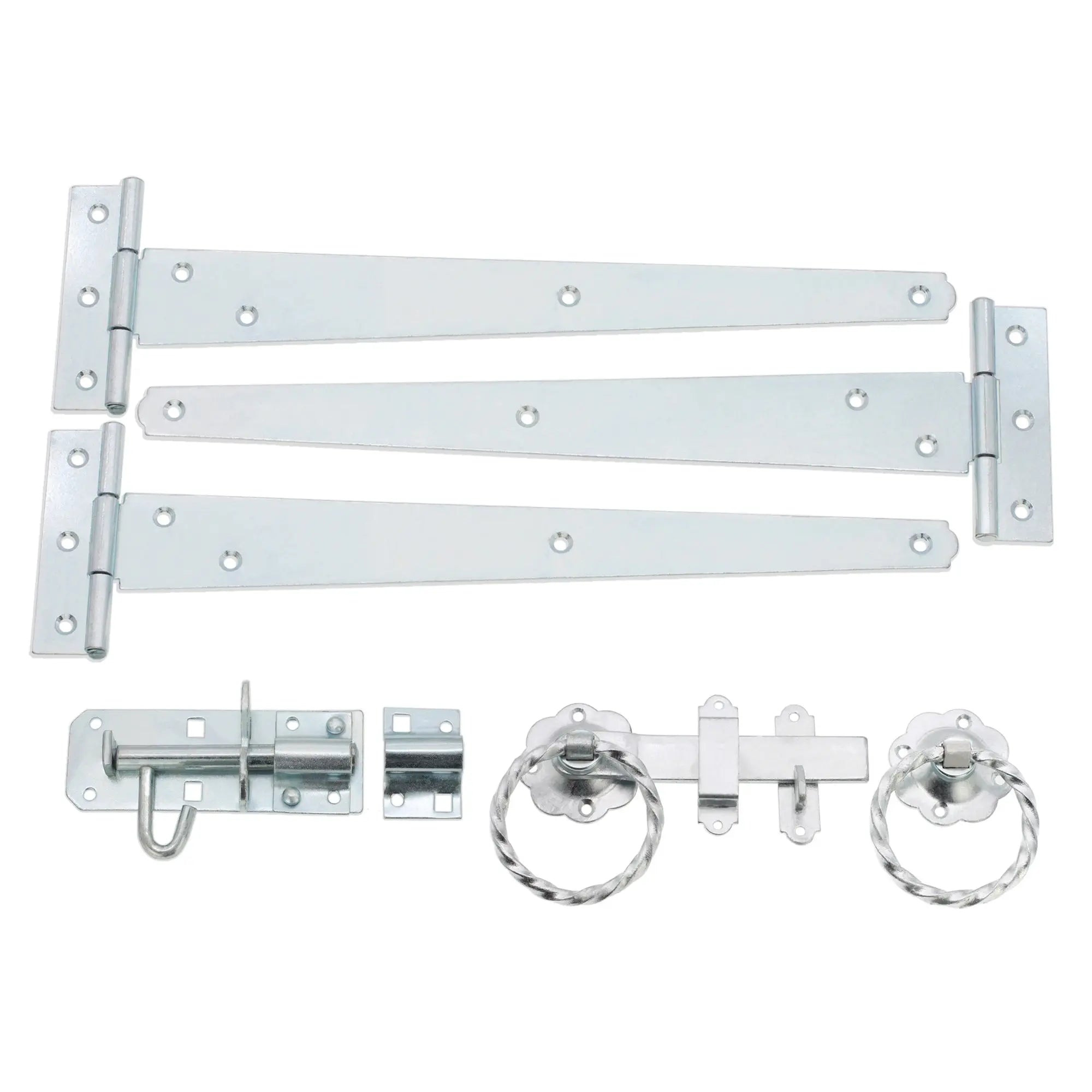 12" 300mm Twist Ring Gate Ironmongery Kit Zinc Spira