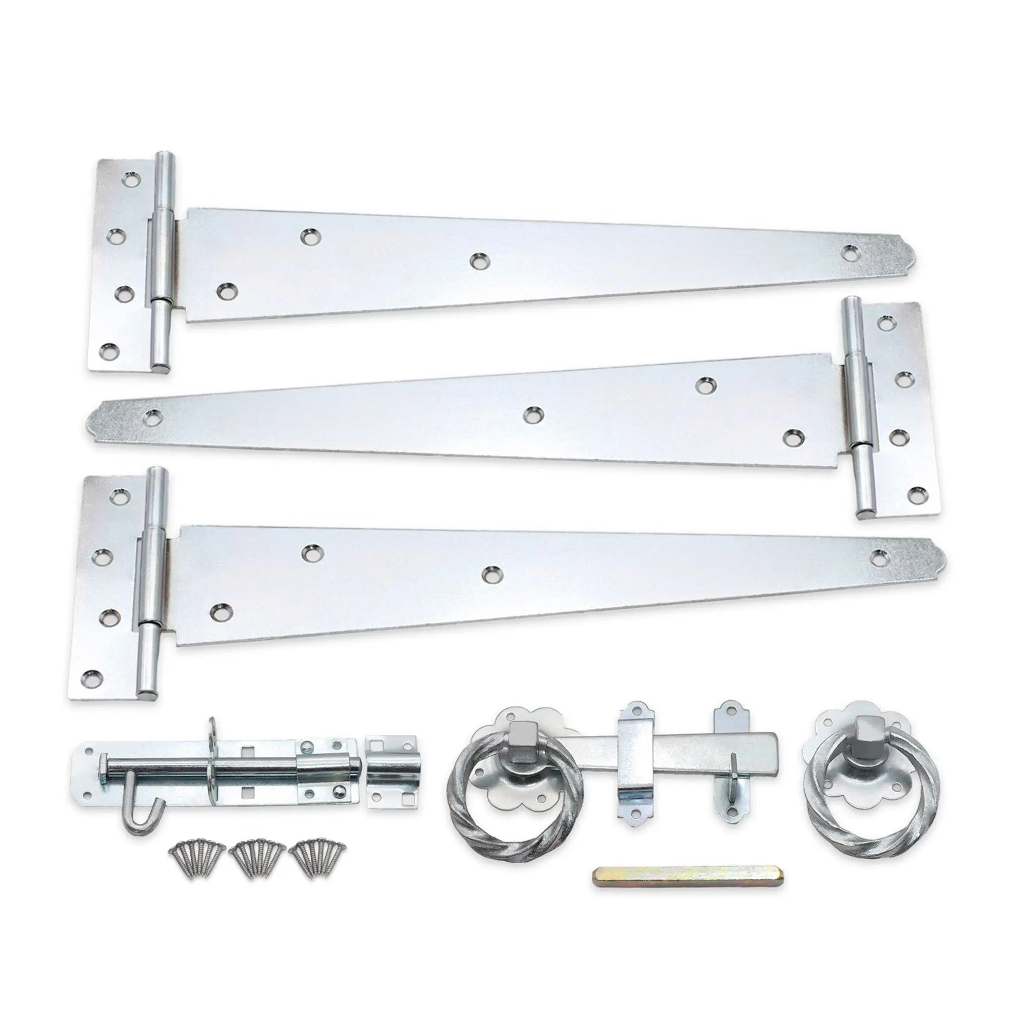 14" 350mm Twist Ring Gate Ironmongery Kit Zinc Spira