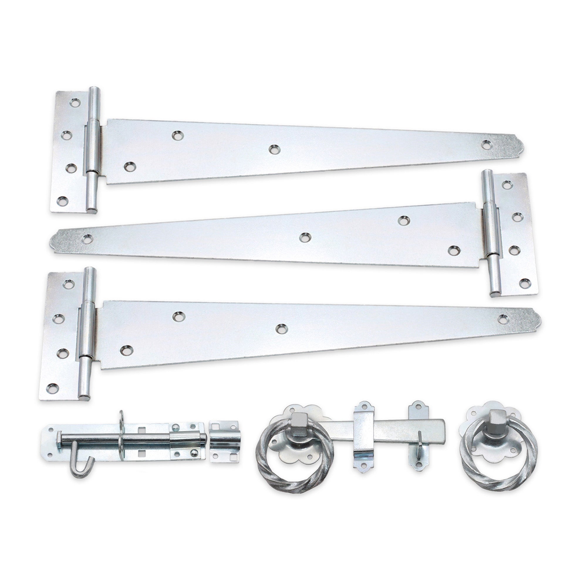 14" 350mm Twist Ring Gate Ironmongery Kit Zinc