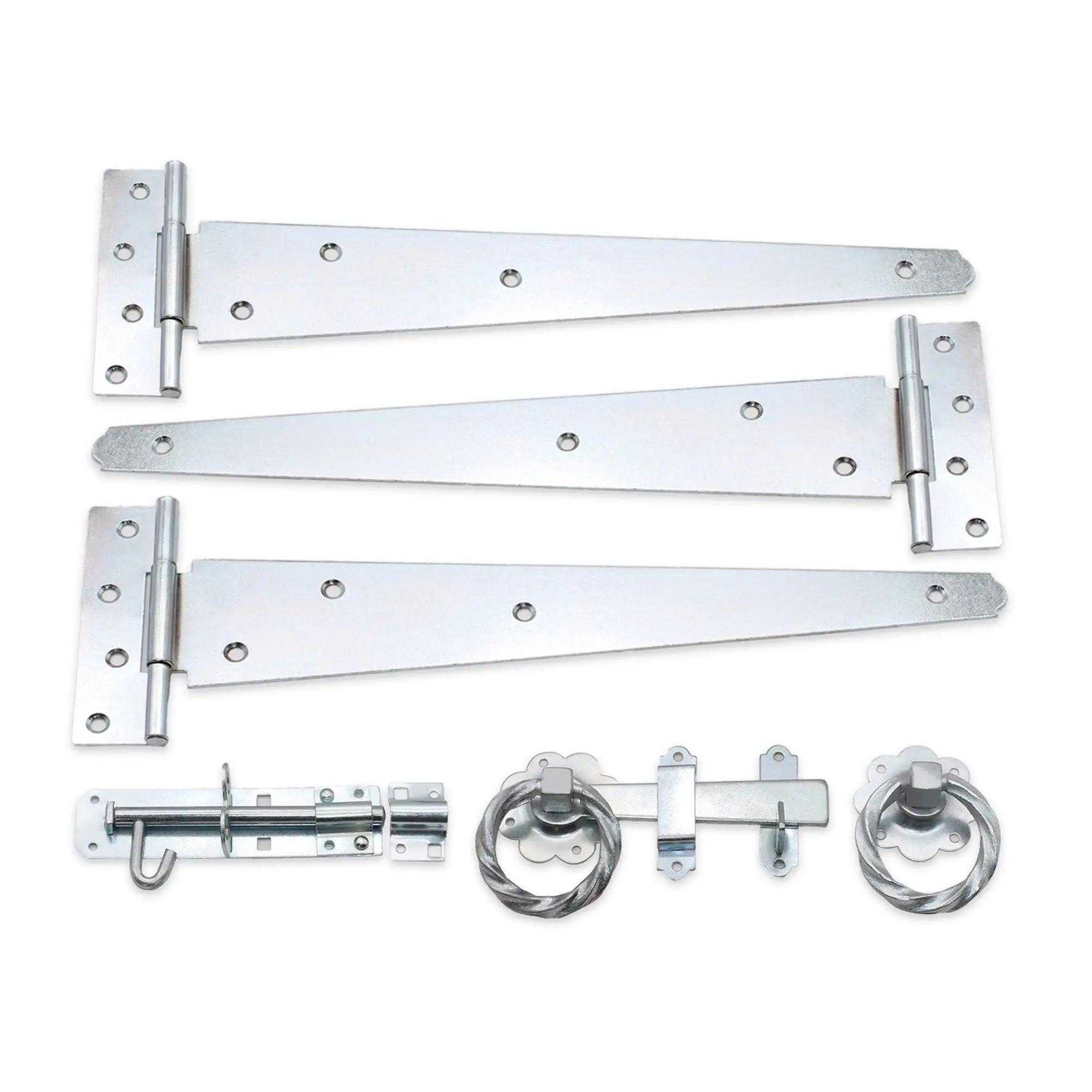 14" 350mm Twist Ring Gate Ironmongery Kit Zinc Spira