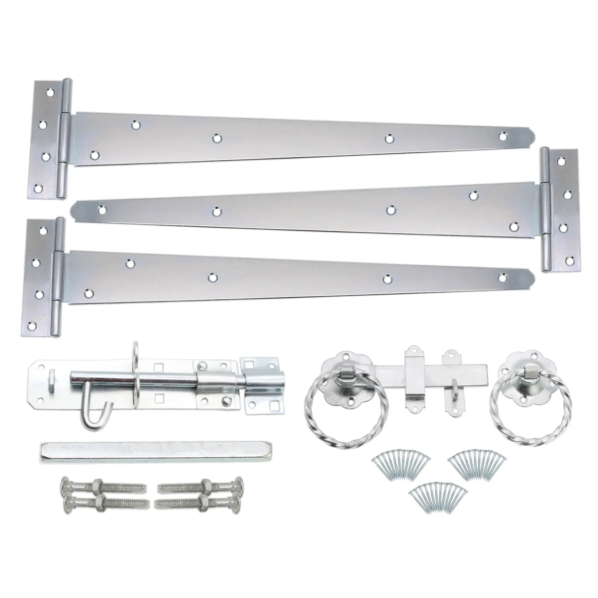 18" 450mm Twist Ring Gate Ironmongery Kit Zinc Spira