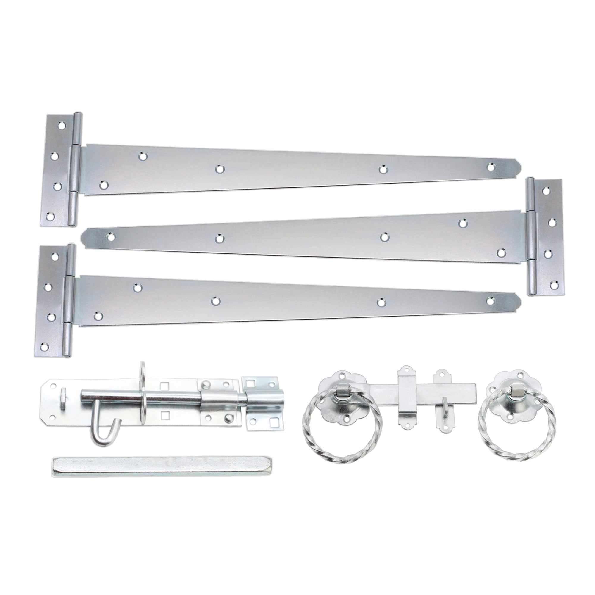 18" 450mm Twist Ring Gate Ironmongery Kit Zinc