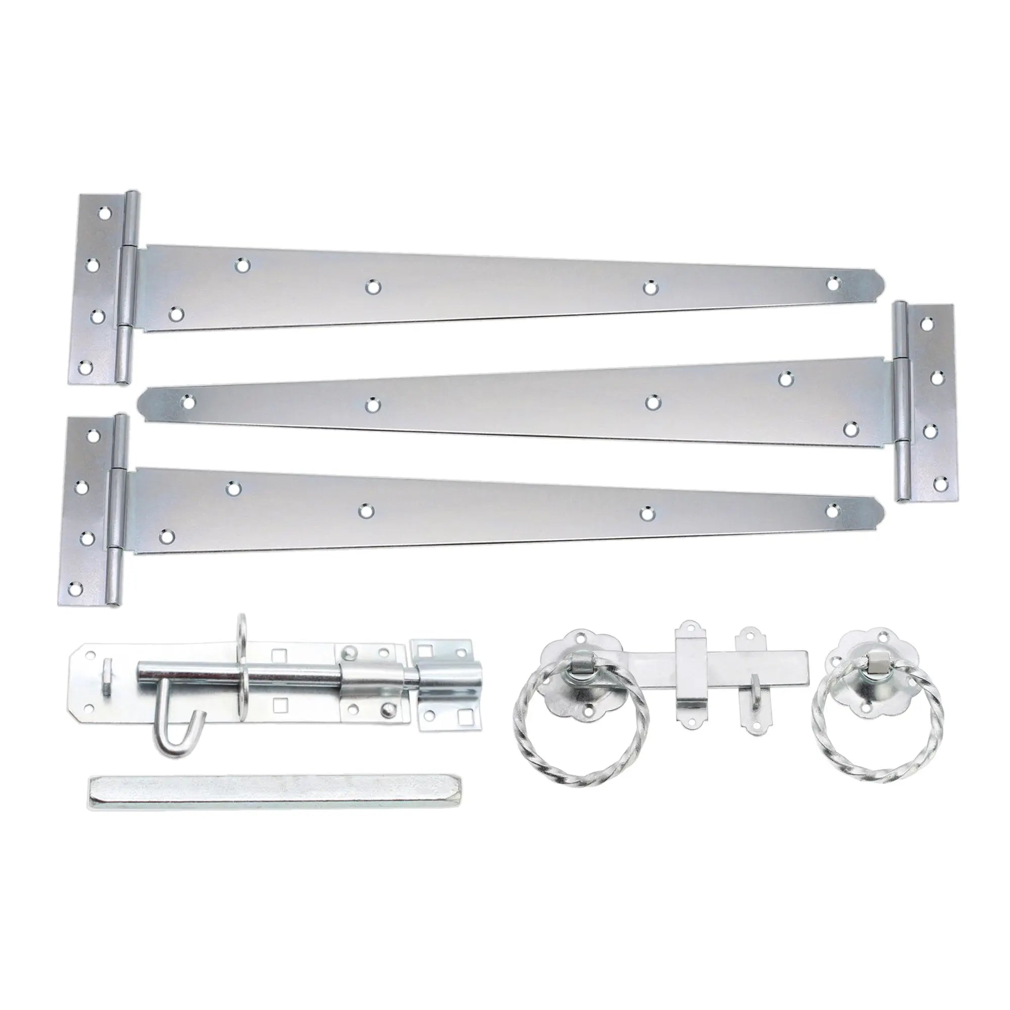 18" 450mm Twist Ring Gate Ironmongery Kit Zinc Spira