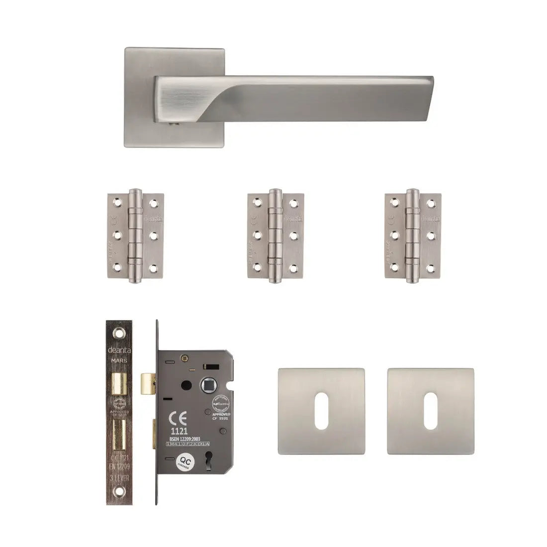 Athens Mortice Kit Satin Nickel 2