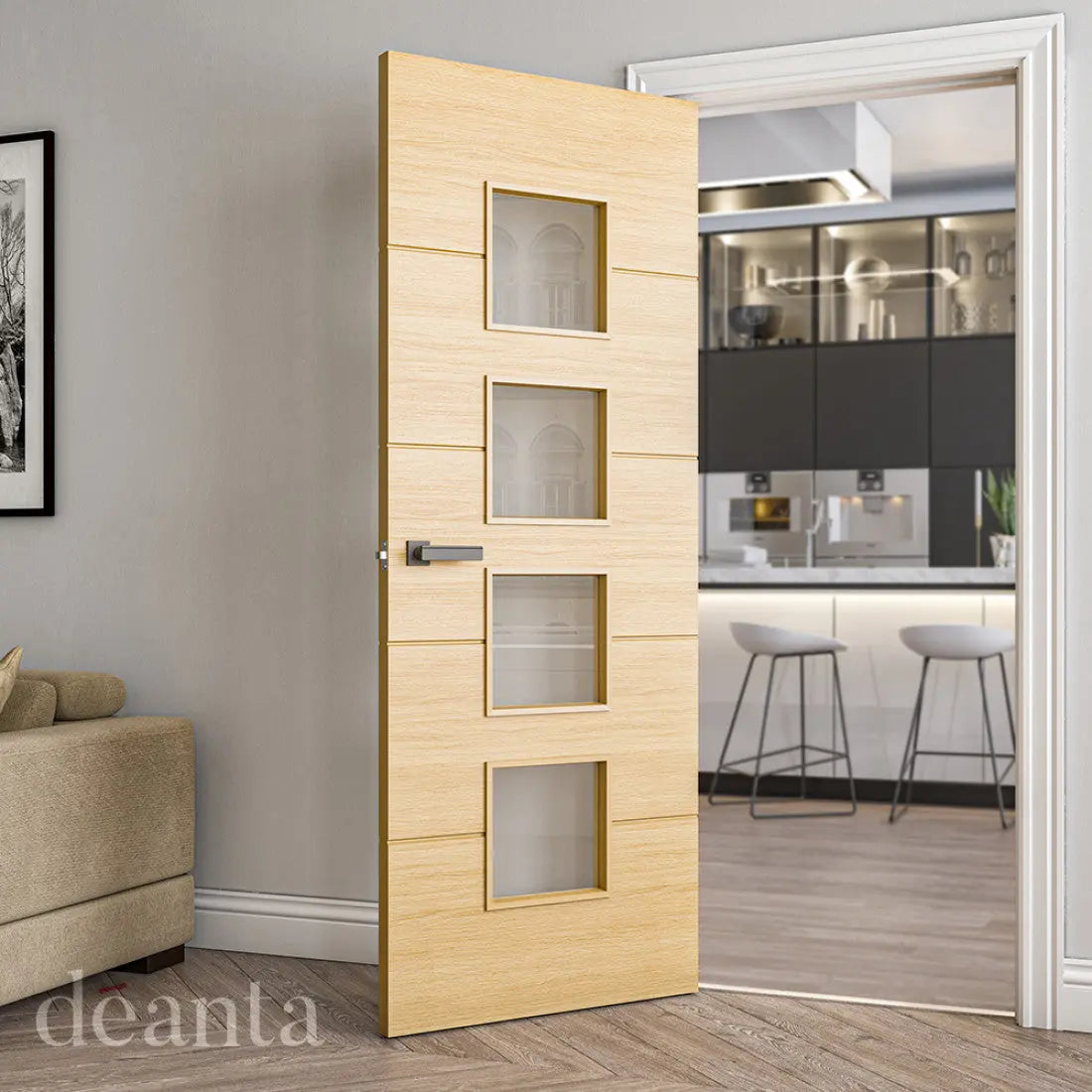 Augusta Glazed Interior Oak Fire Door life