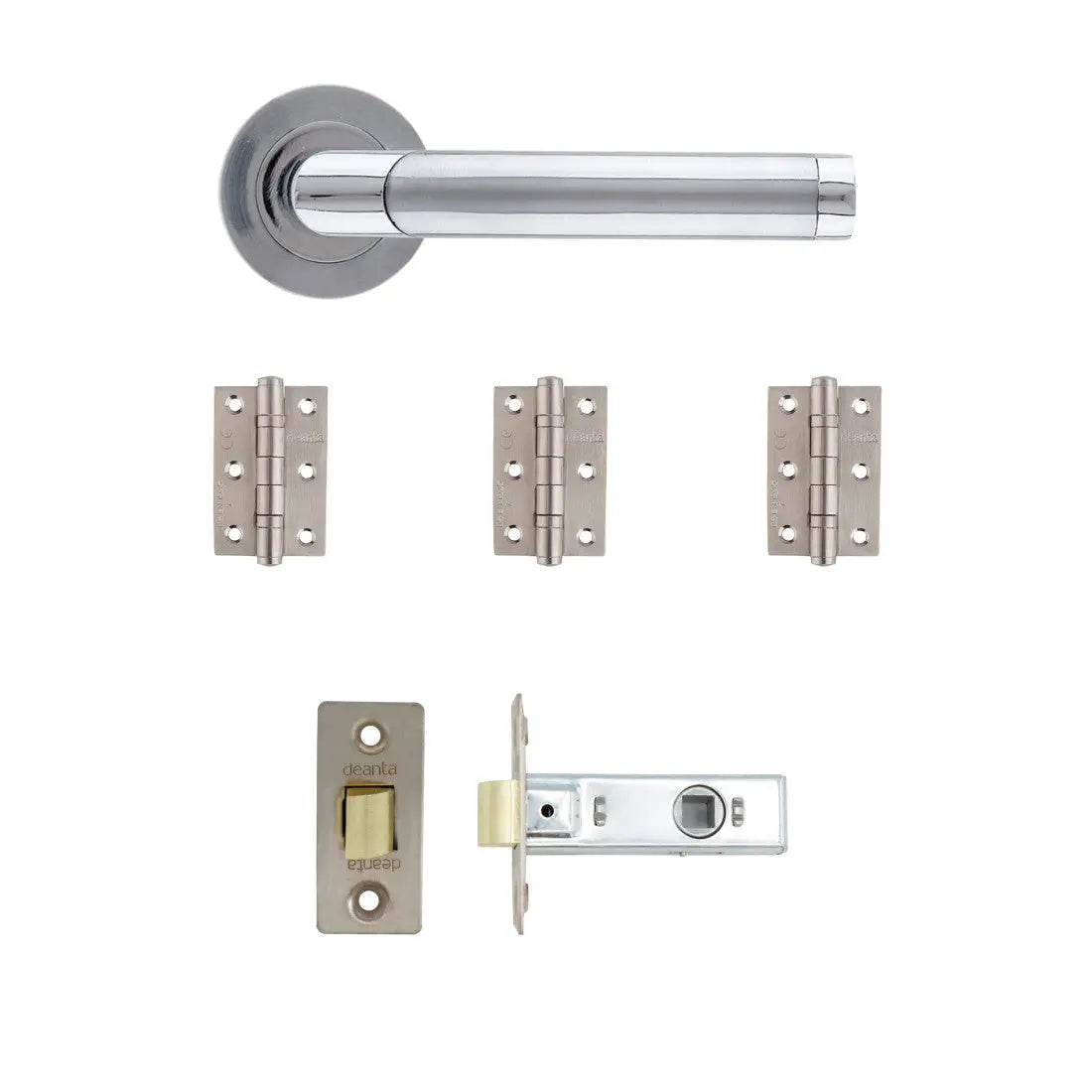 Augustus Latch Kit Matt Polished Chrome Finish Deanta