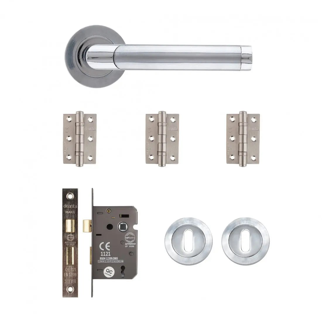 Augustus Mortice Kit Matt Polished Chrome Finish 2