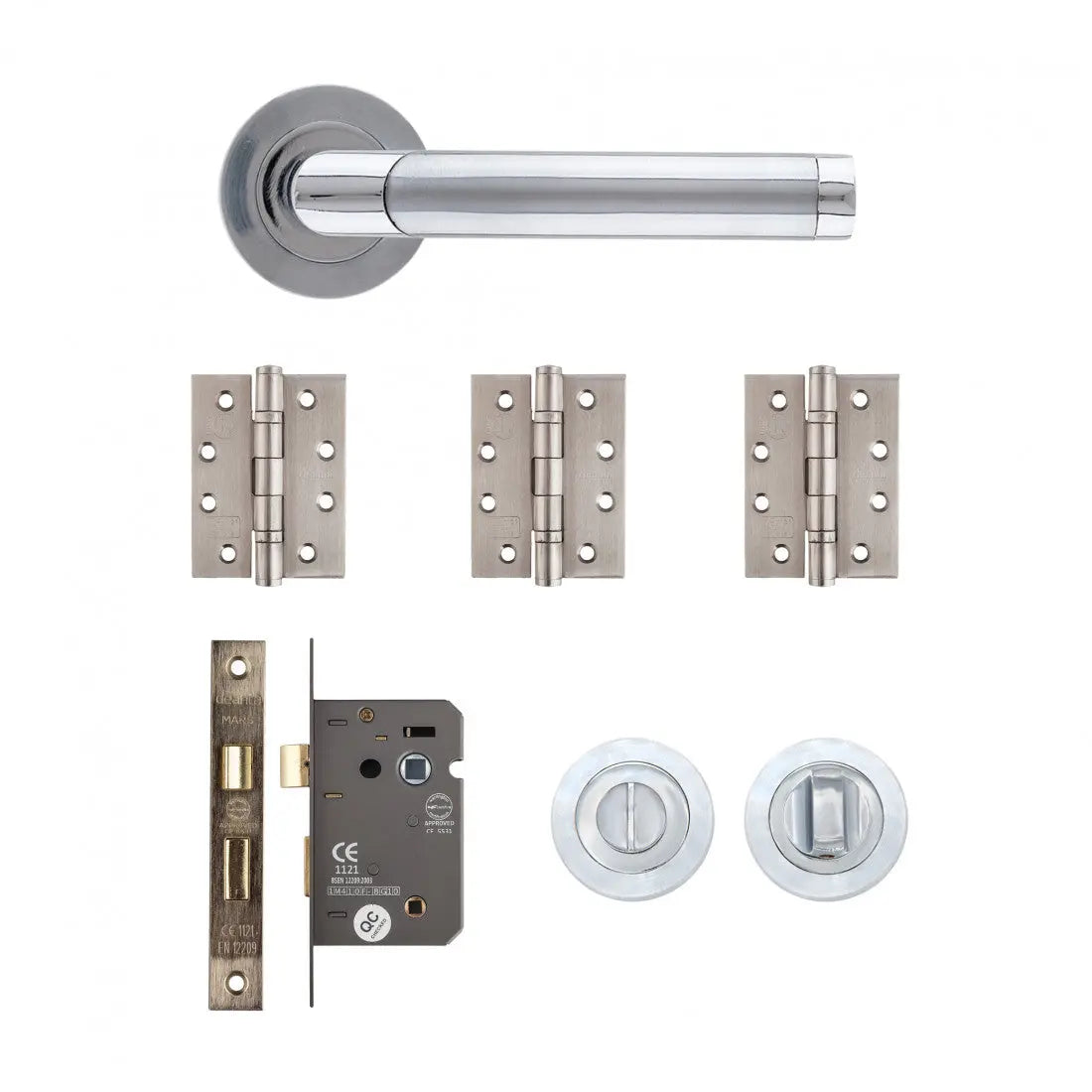 Augustus Bathroom Kit Matt Polished Chrome Finish