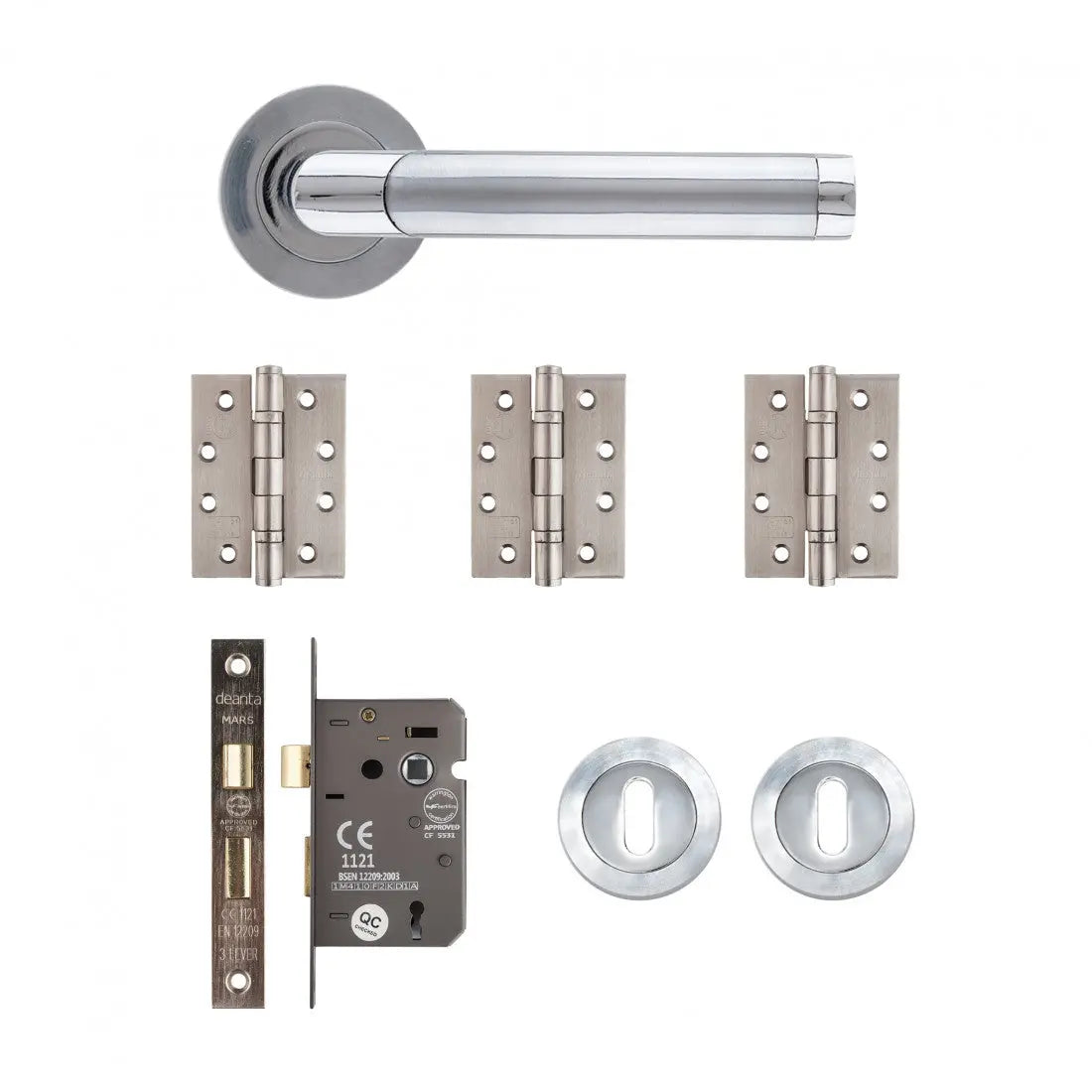 Augustus Mortice Kit Matt Polished Chrome Finish
