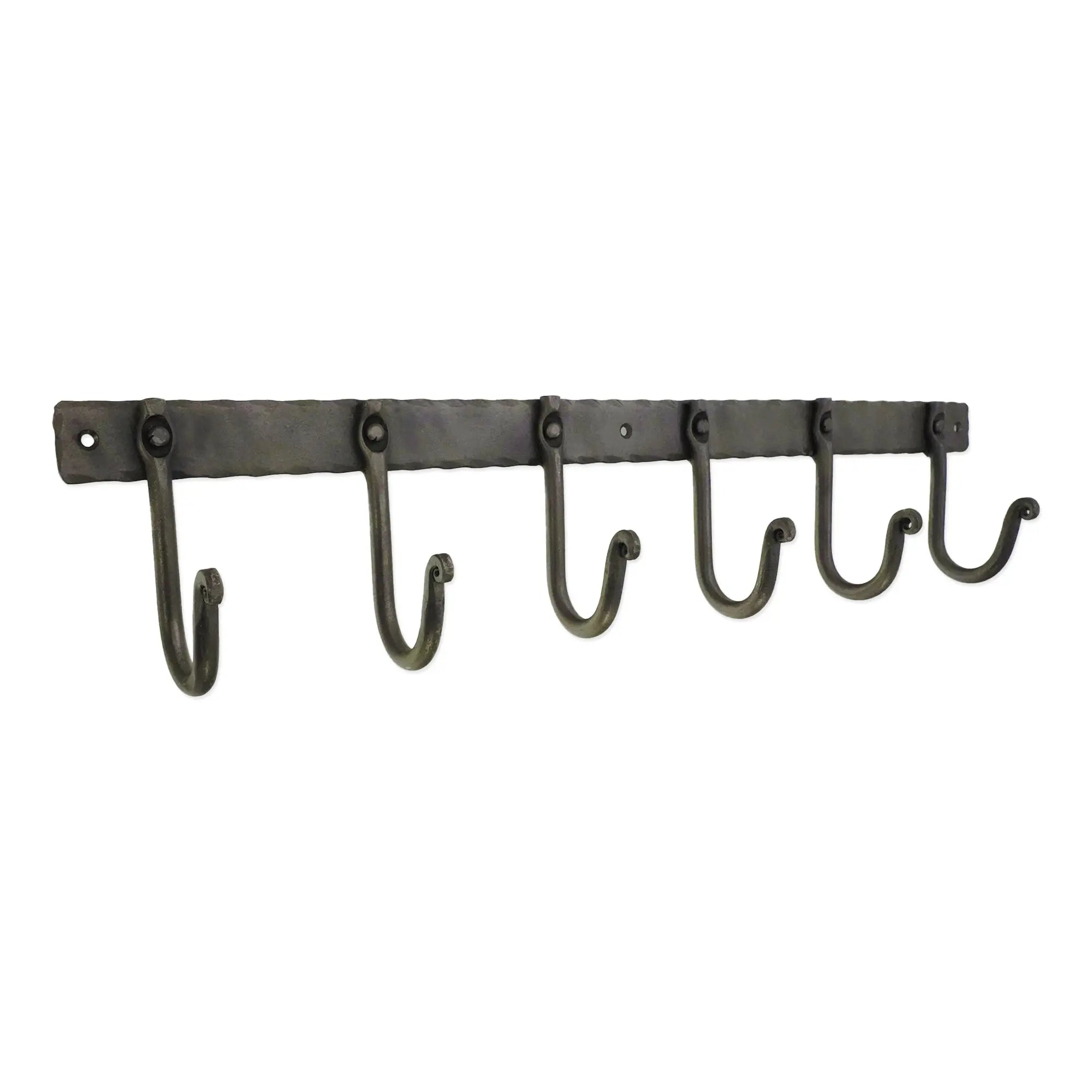 Iron coat hook plain 6 leg - Pewter Spira