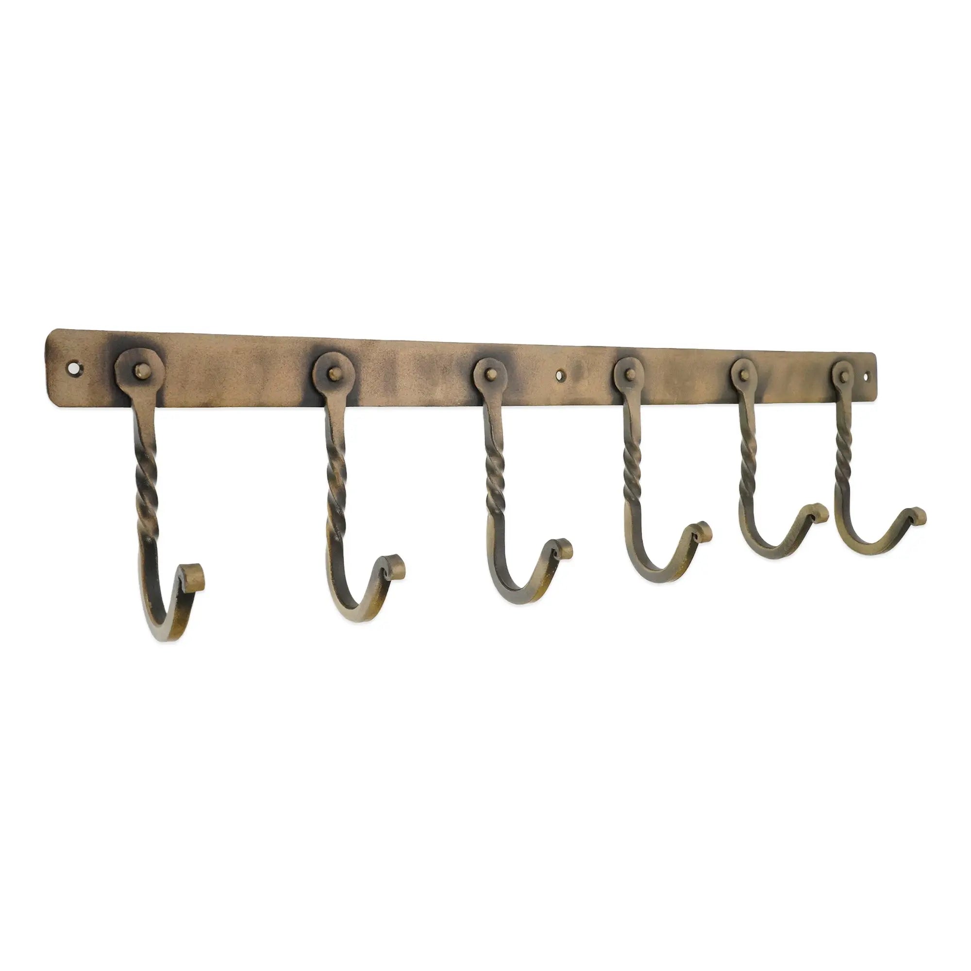 Iron Coat Hook Twisted 6 leg - Antique Spira