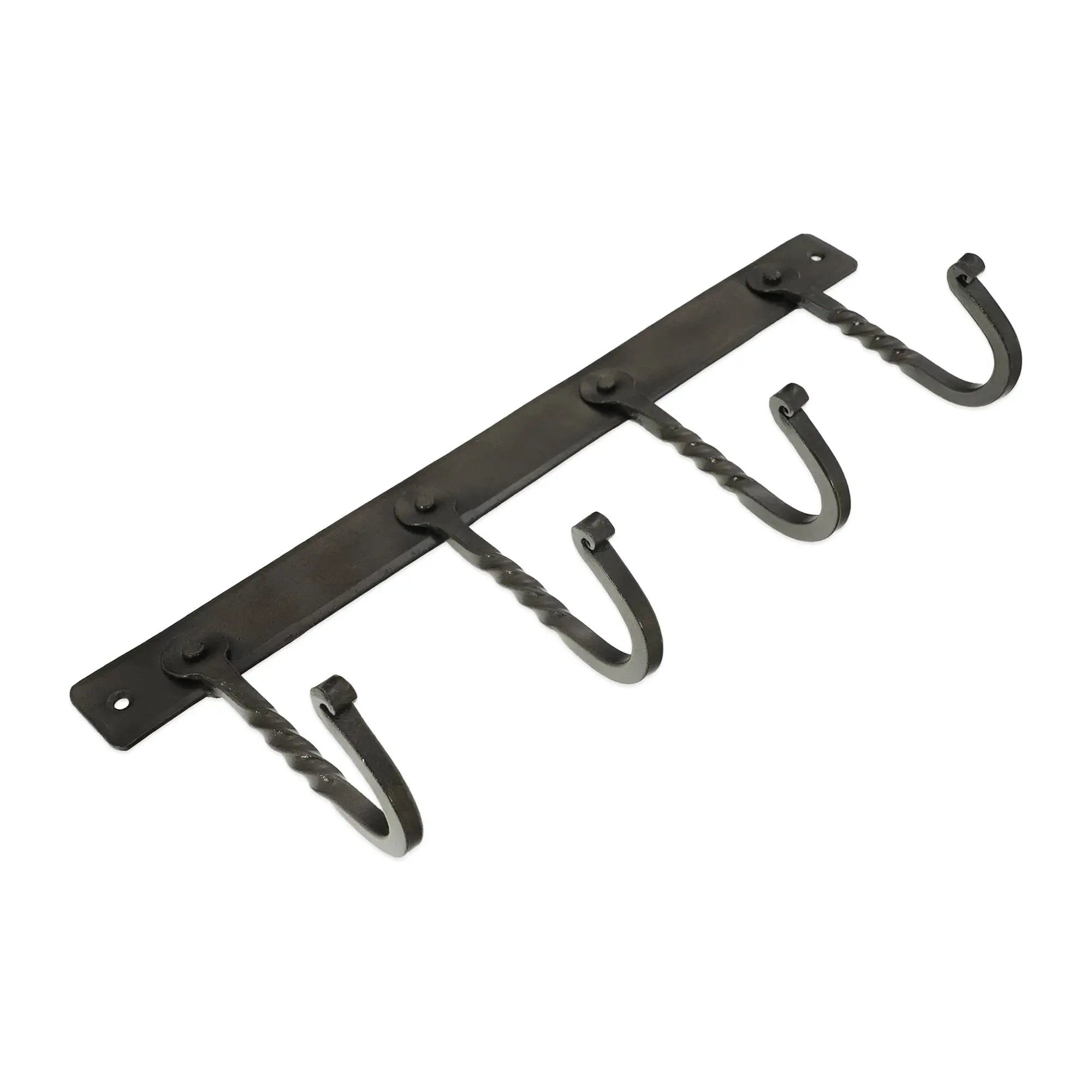 Iron Coat hook Twisted 4 leg - Pewter Spira