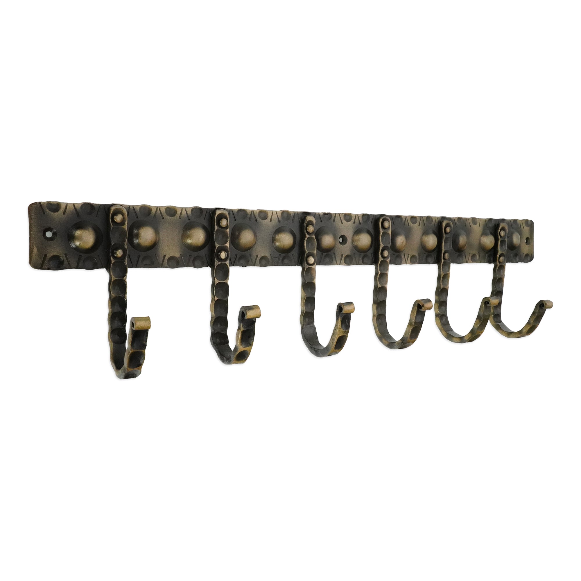 Iron Coat Hook Dotted 6 leg - Antique