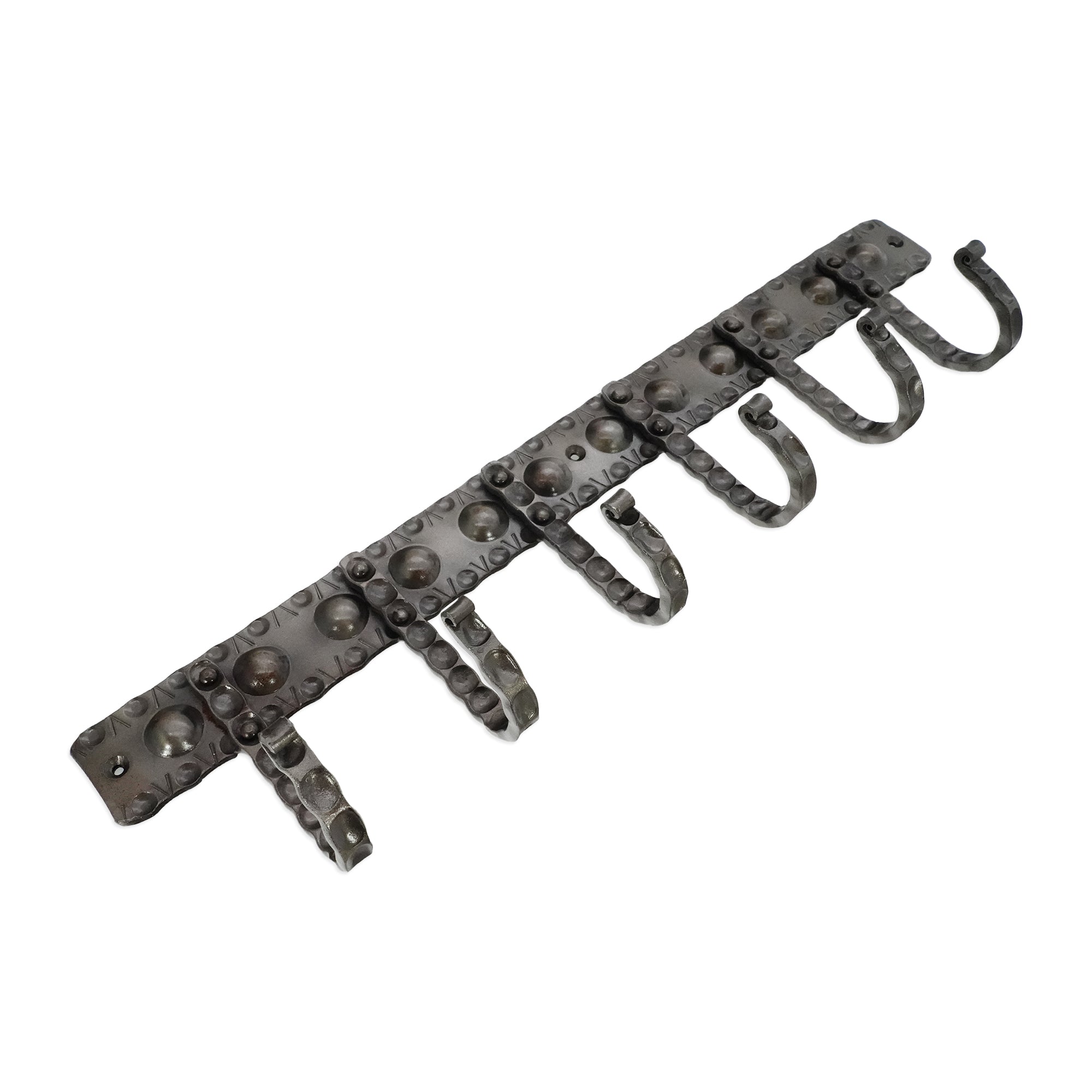 Iron Coat Hook Dotted 6 leg - Pewter