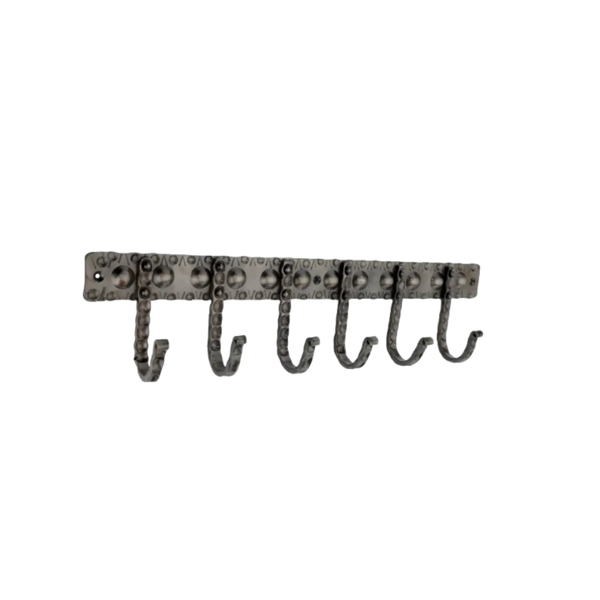 Iron Coat Hook Dotted 6 leg - Pewter Spira