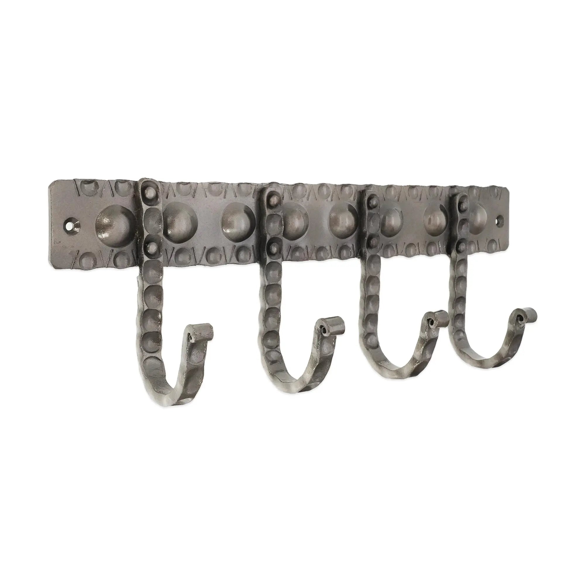 Iron Coat Hook Dotted 4 leg - Pewter Spira