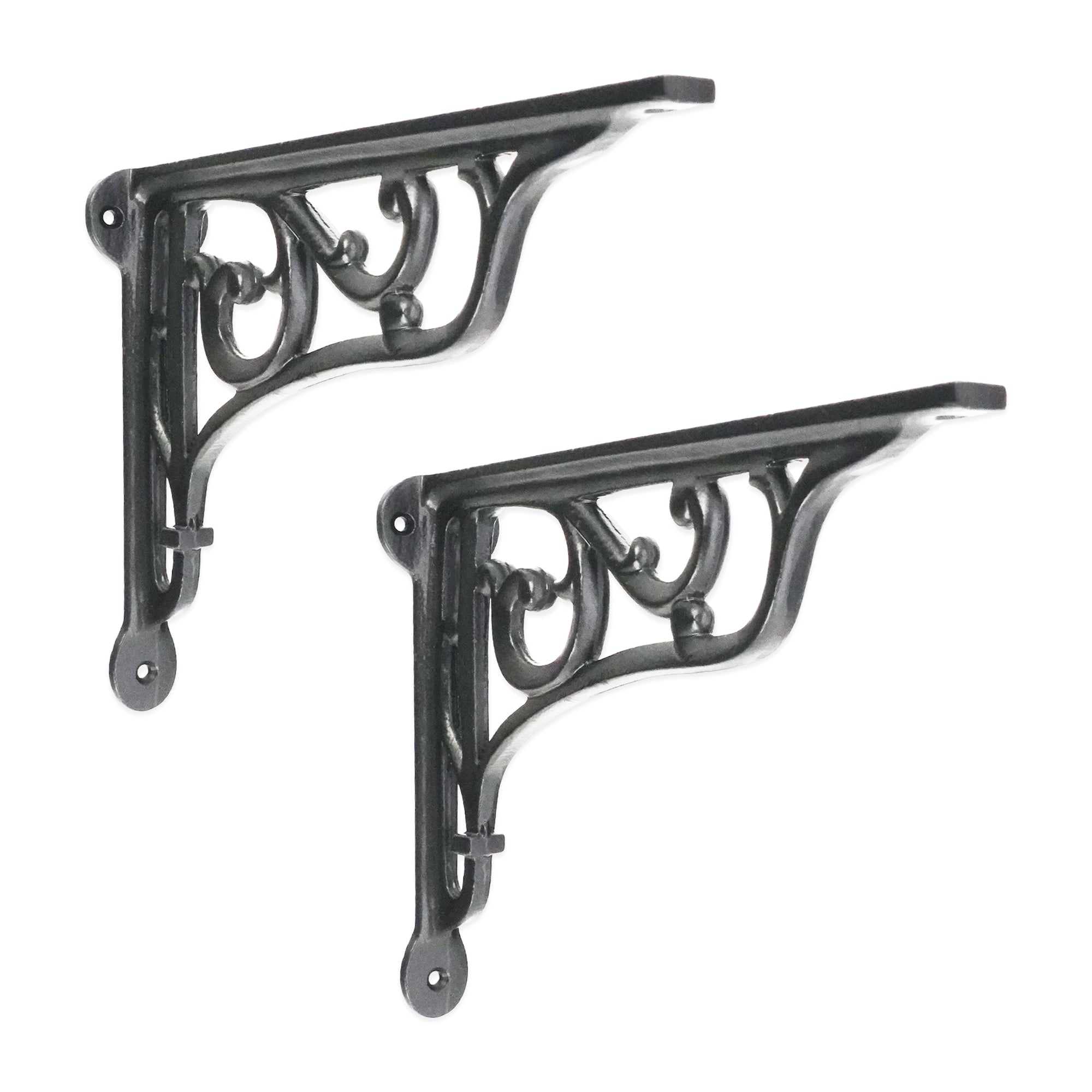 Edwardian Scroll Shelf Bracket Black (Sold in Pairs)